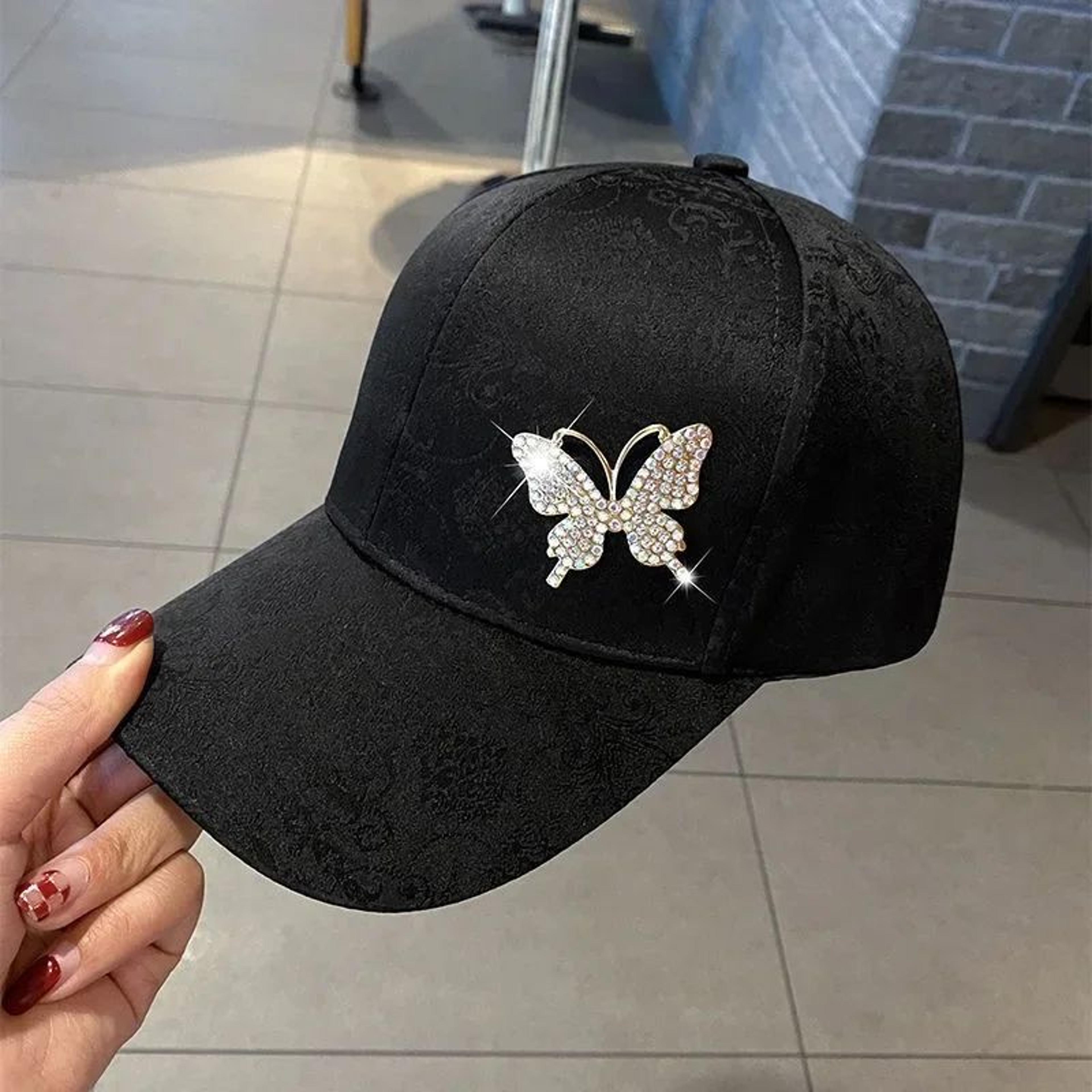 Butterfly Sparkle Rhinestone Sun Baseball Cap For Women 6