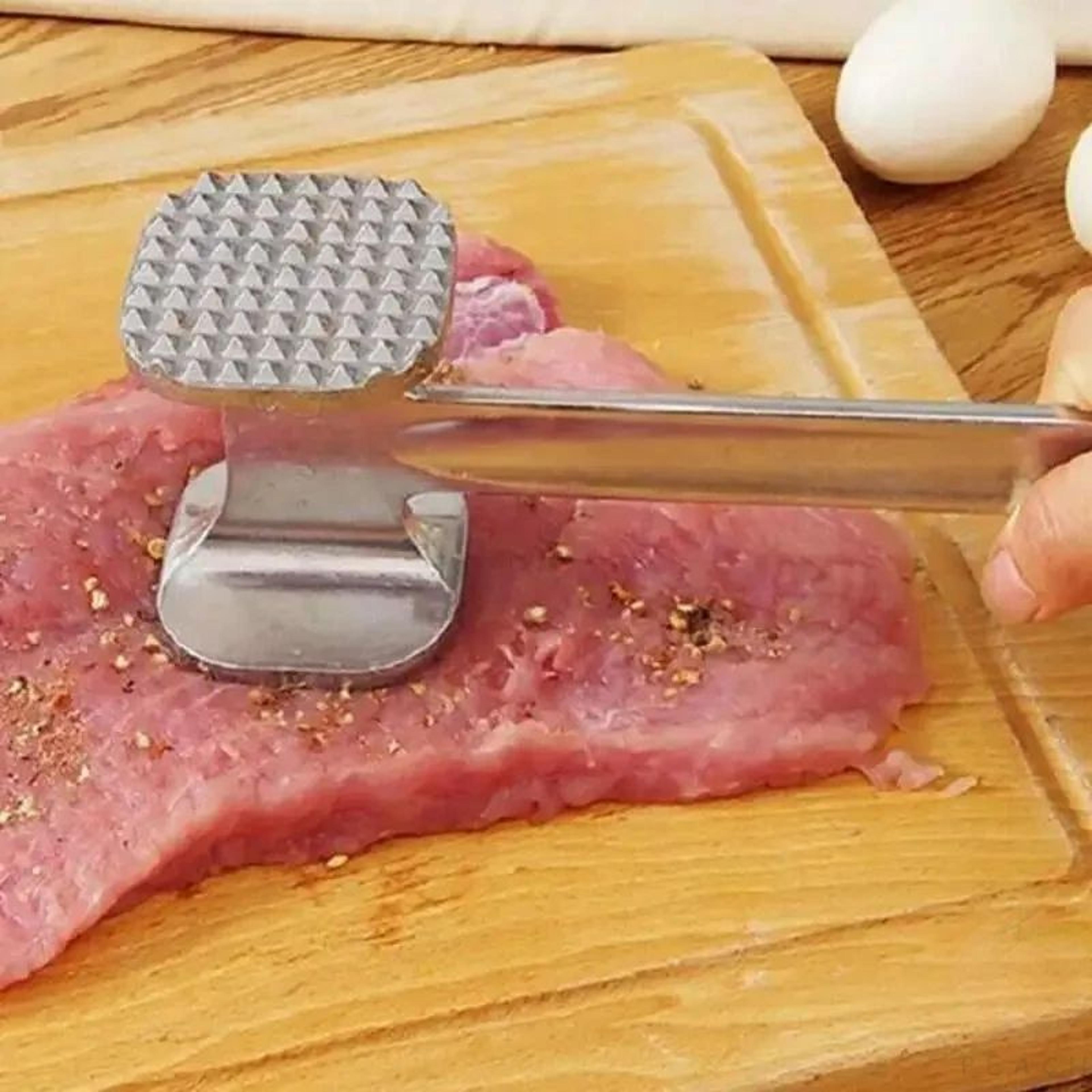 Premium Meat Tenderizer Mallet  Stainless Steel Meat Hammer For Steak Chicken  Cutlets 3