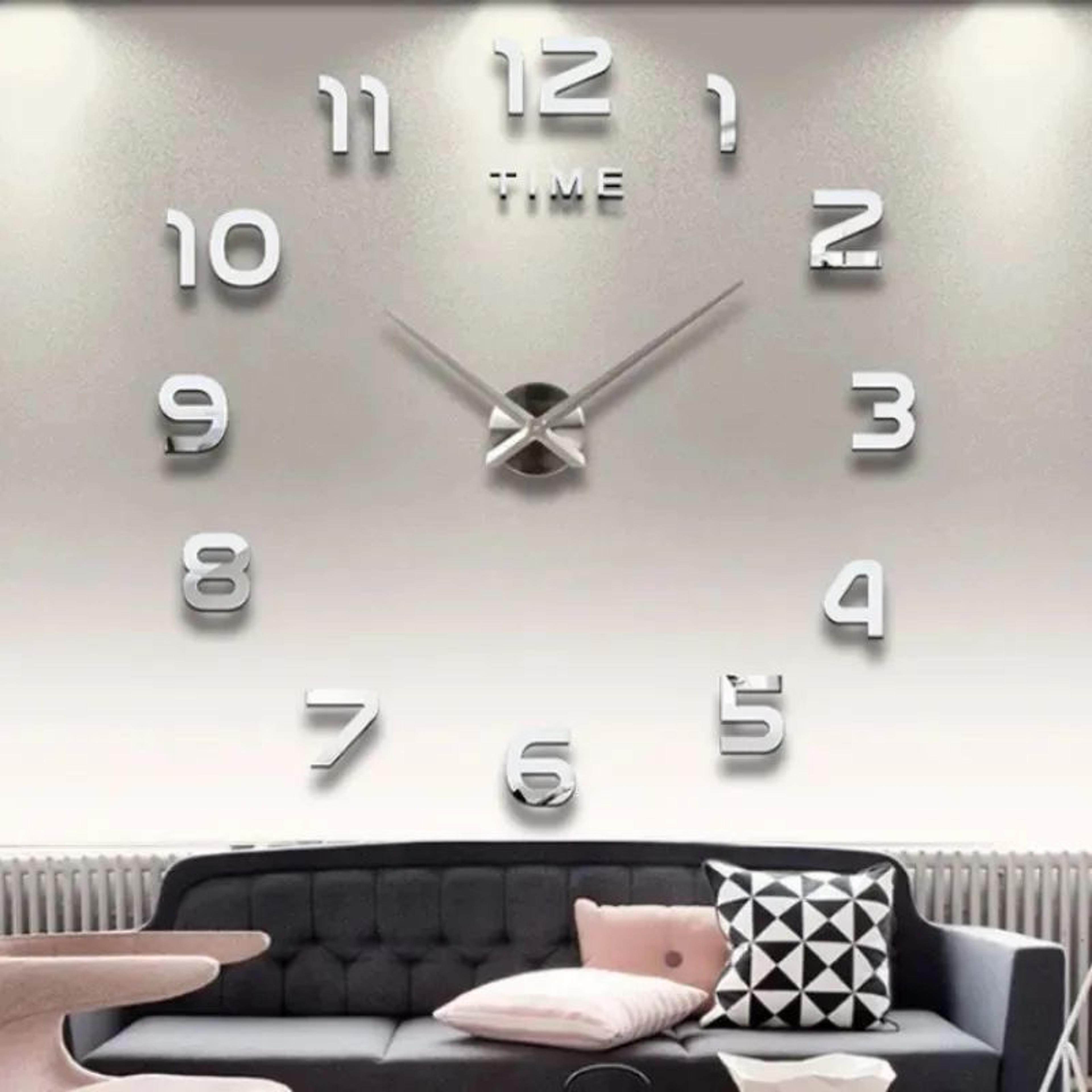 modern diy large wall clock acrylic mirror frameless decor