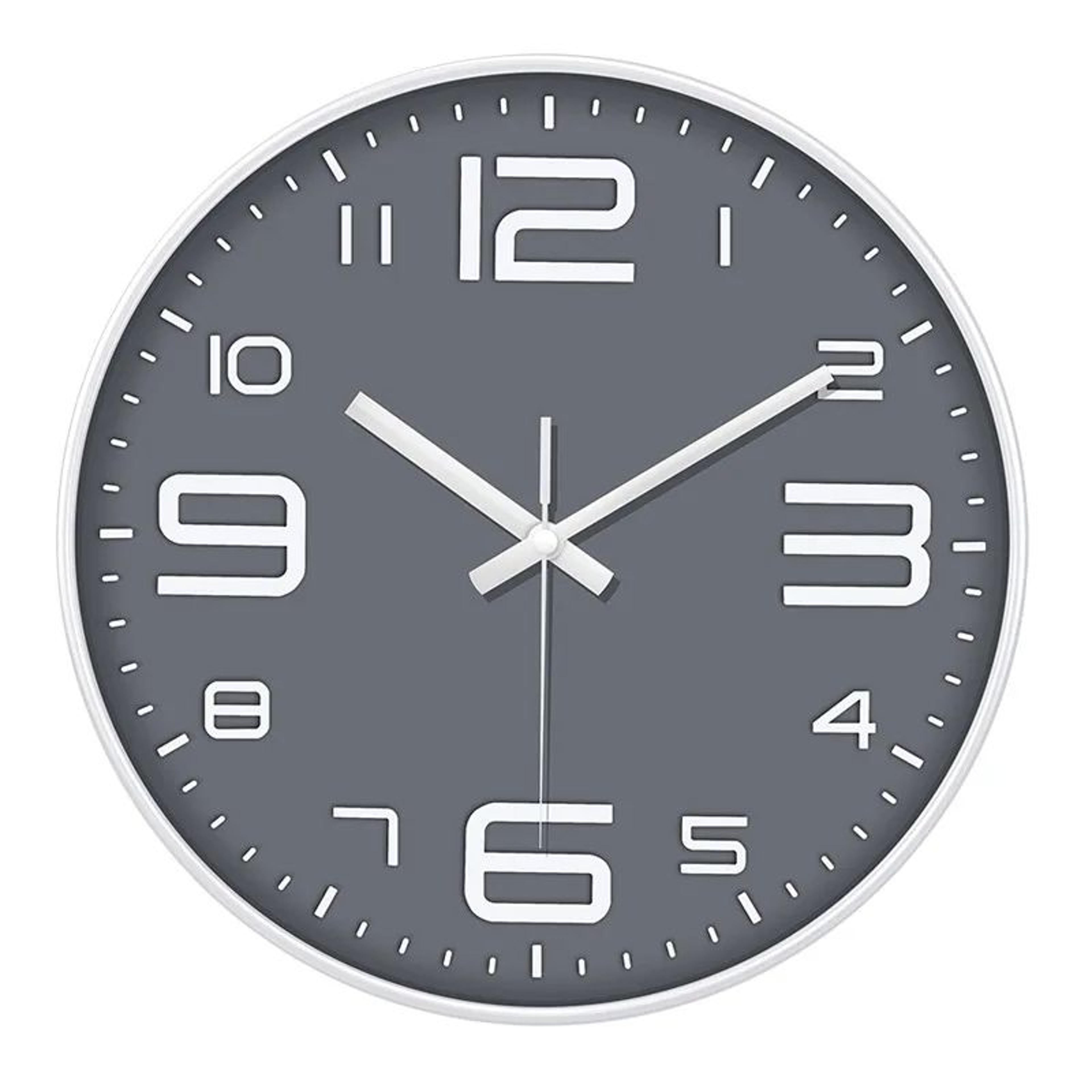 Nordic Silent 12 Inch Modern Wall Clock  NonTicking Battery Powered Home Decor 10