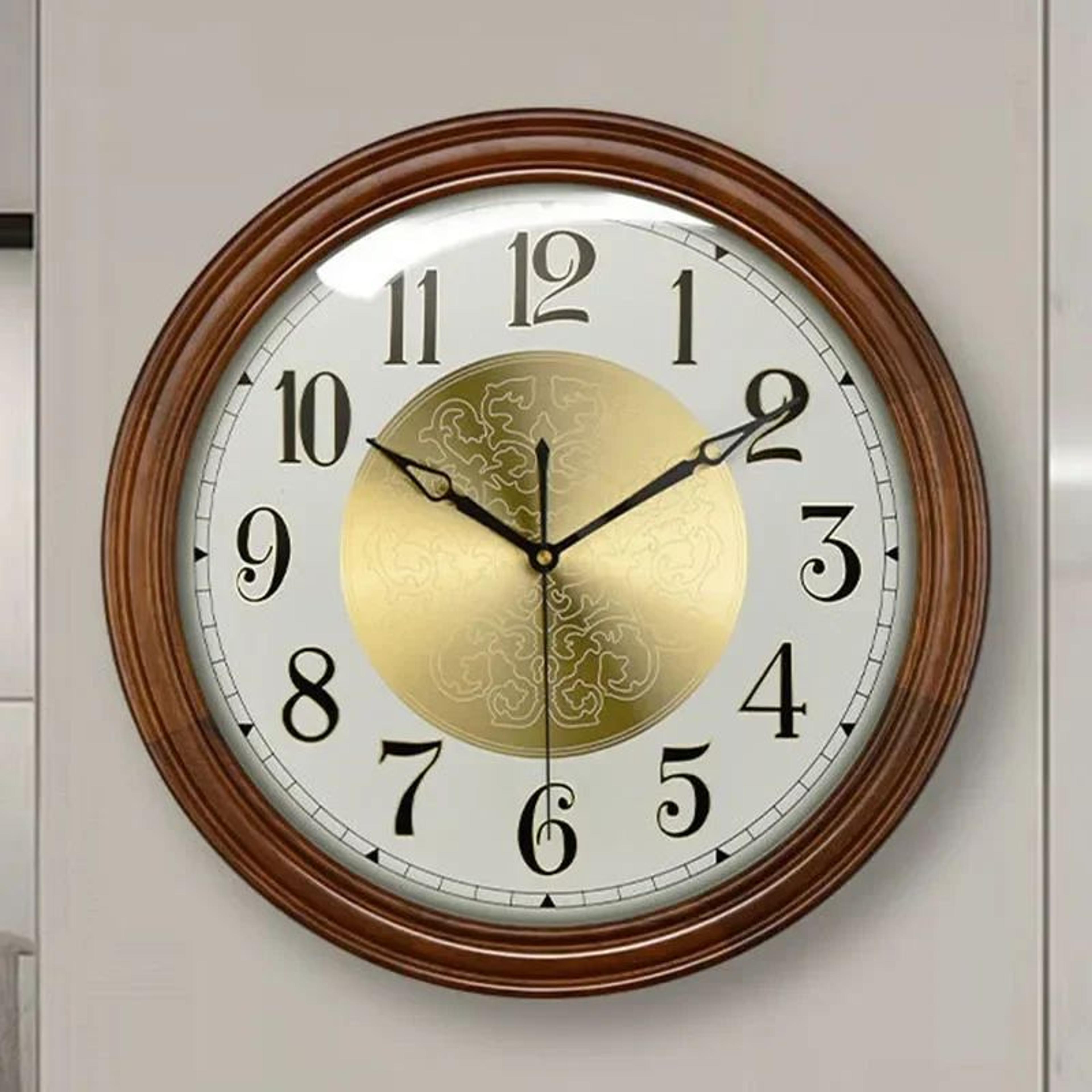 Nordic Solid Wood Wall Clock  Silent Minimalist Large Wooden Wall Clock For Modern Living Room Deco 1