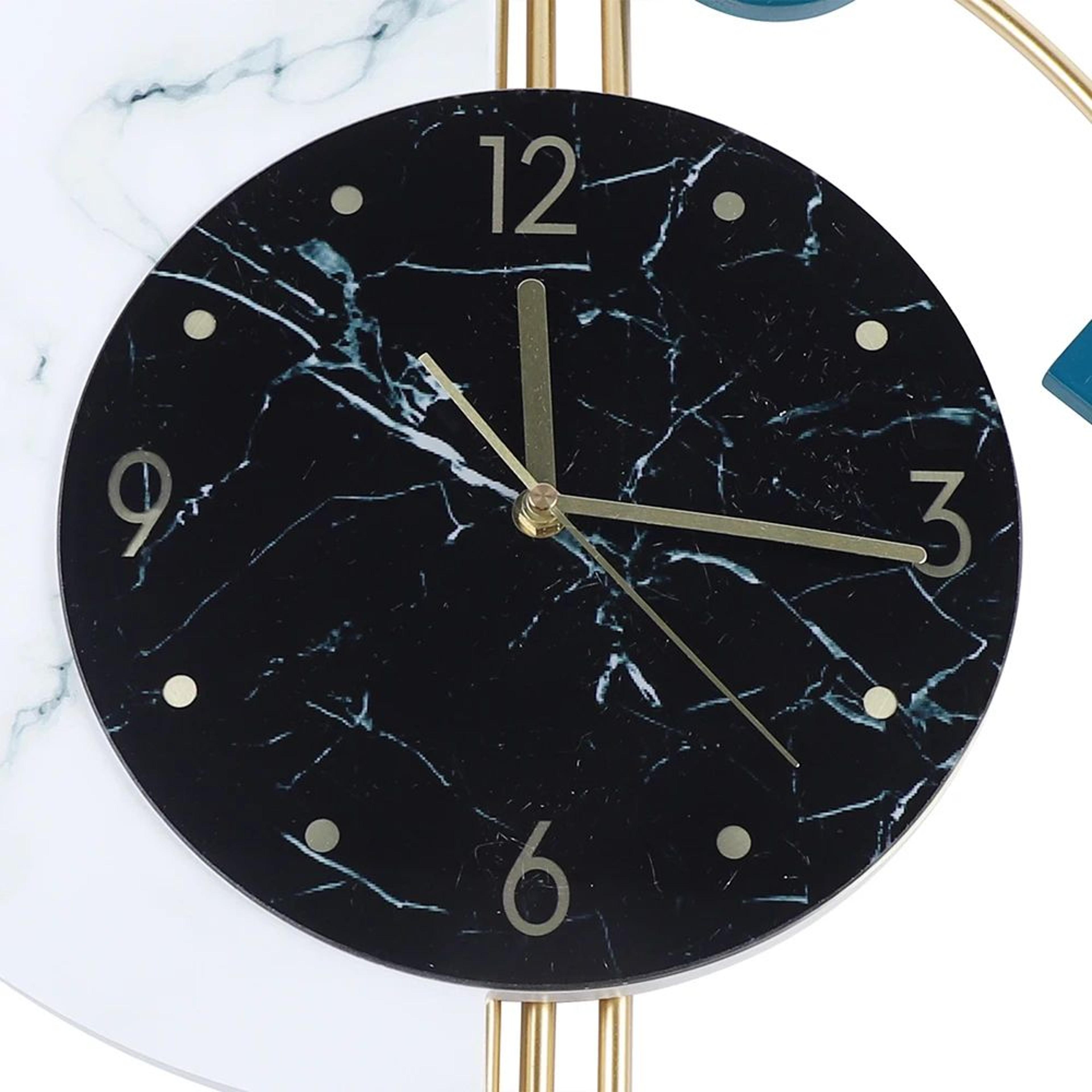 Modern Silent Wall Clock  Creative Semicircle Marble Wall Clock For Elegant Home Decor 5