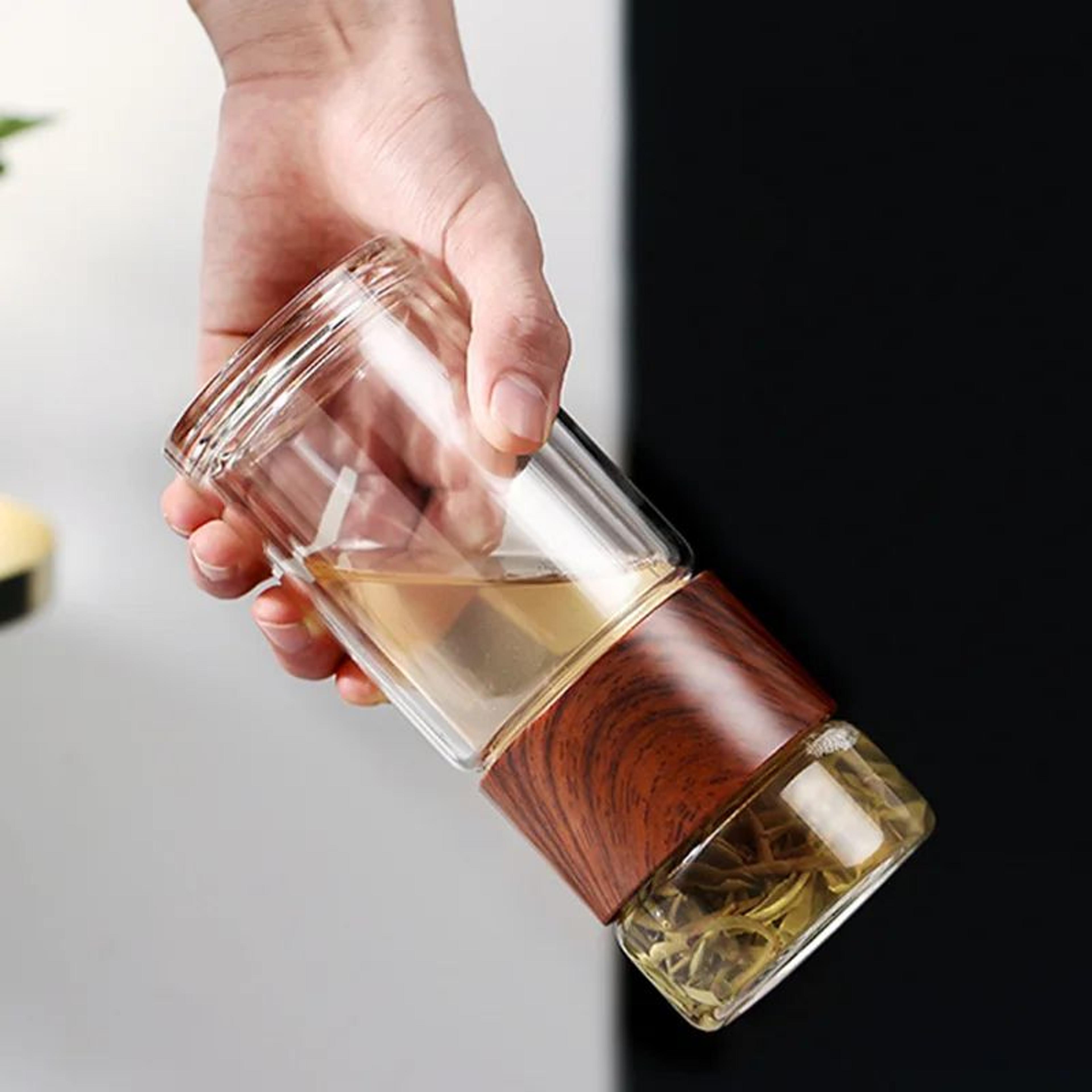 PureBrew Double Wall Glass Tea Infuser Bottle With Protective Sleeve 3