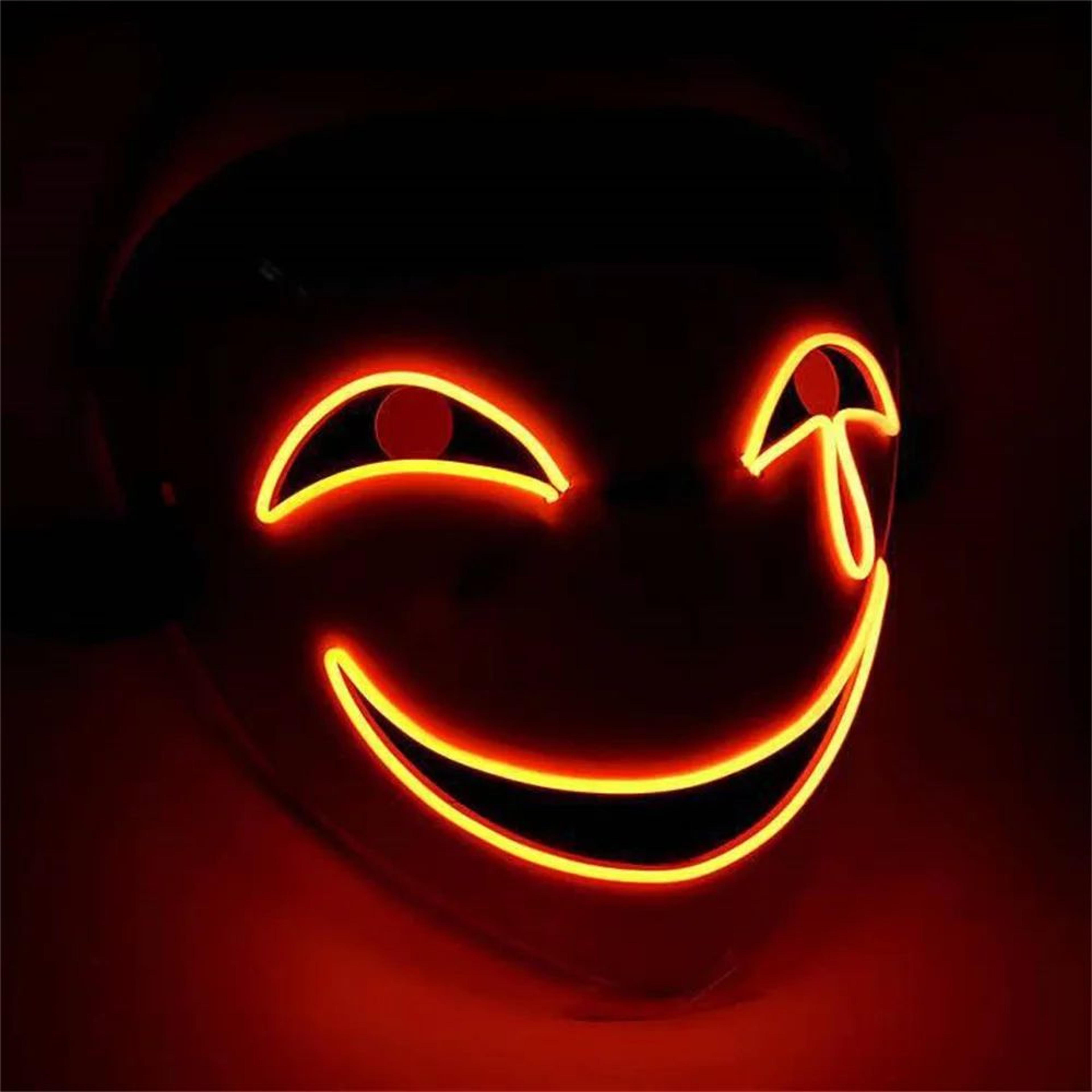 GlowGrin LED Clown Mask  Light Up LED Clown Mask For Halloween Cosplay  Scary Party Costumes 4