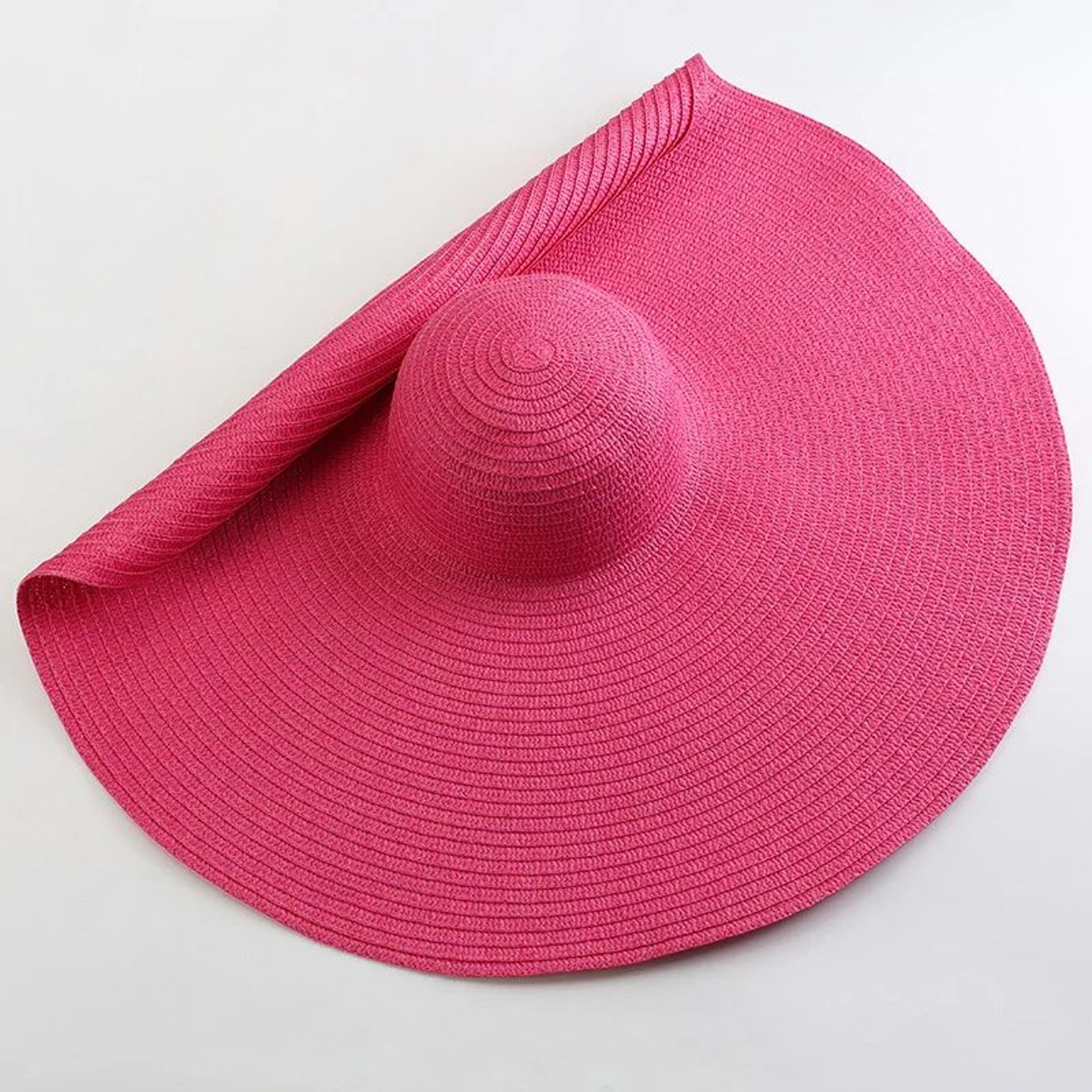Oversized 70cm Wide Brim Beach Sun Hat  Foldable UV Protection Straw Hat For Women 15