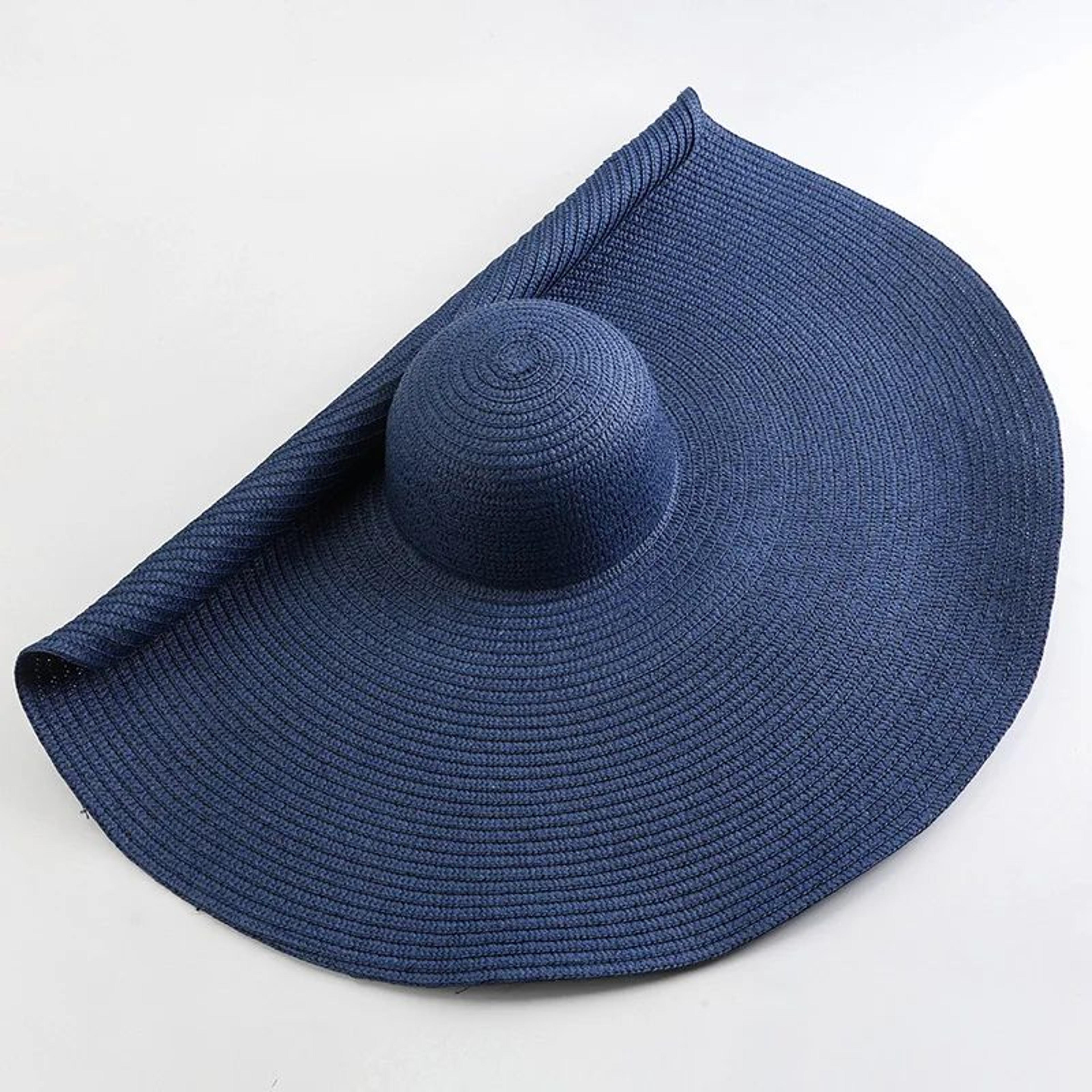 Oversized 70cm Wide Brim Beach Sun Hat  Foldable UV Protection Straw Hat For Women 16