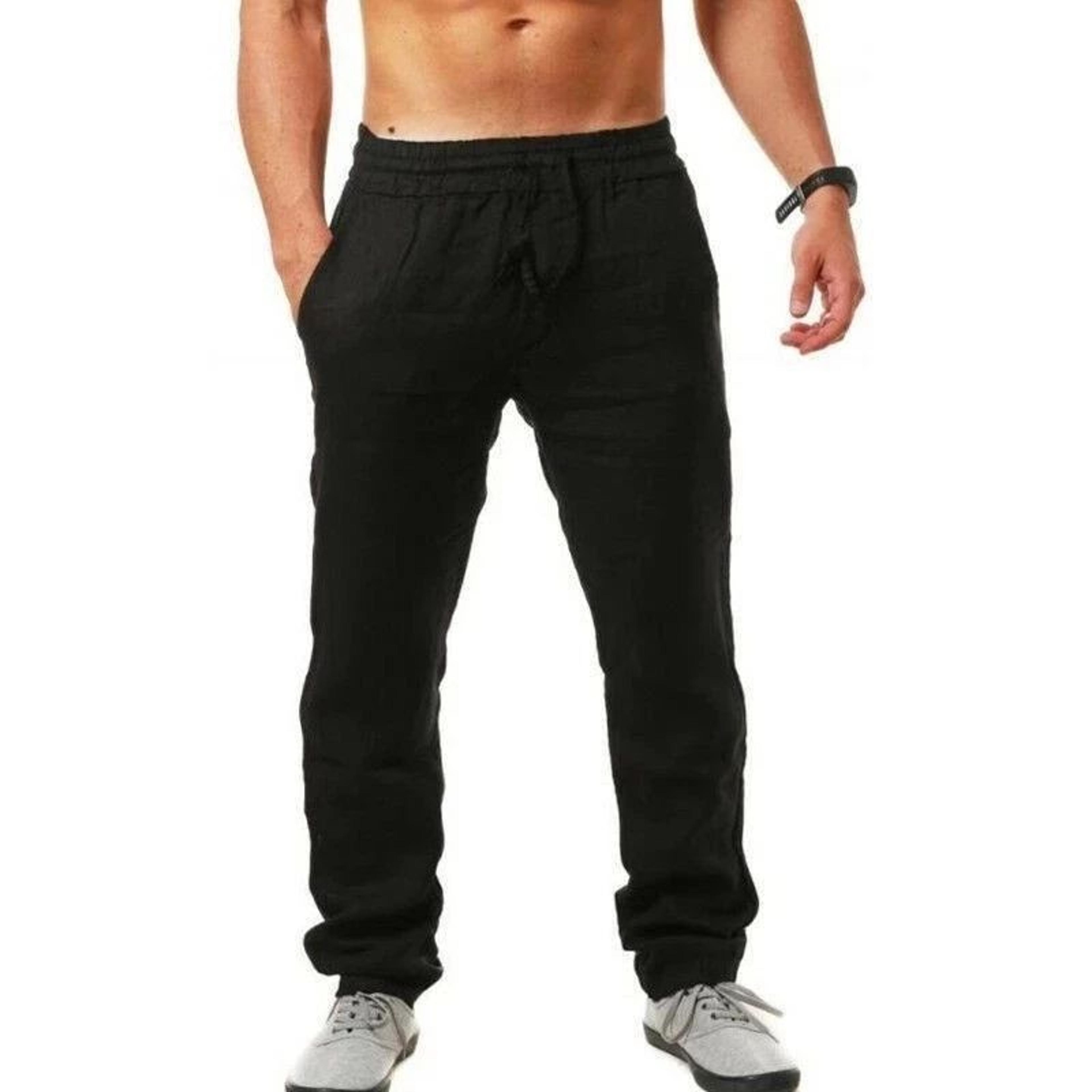 BreezeFlex Mens Linen Pants  Breathable Cotton Linen Casual Trousers With Elastic Waist 8