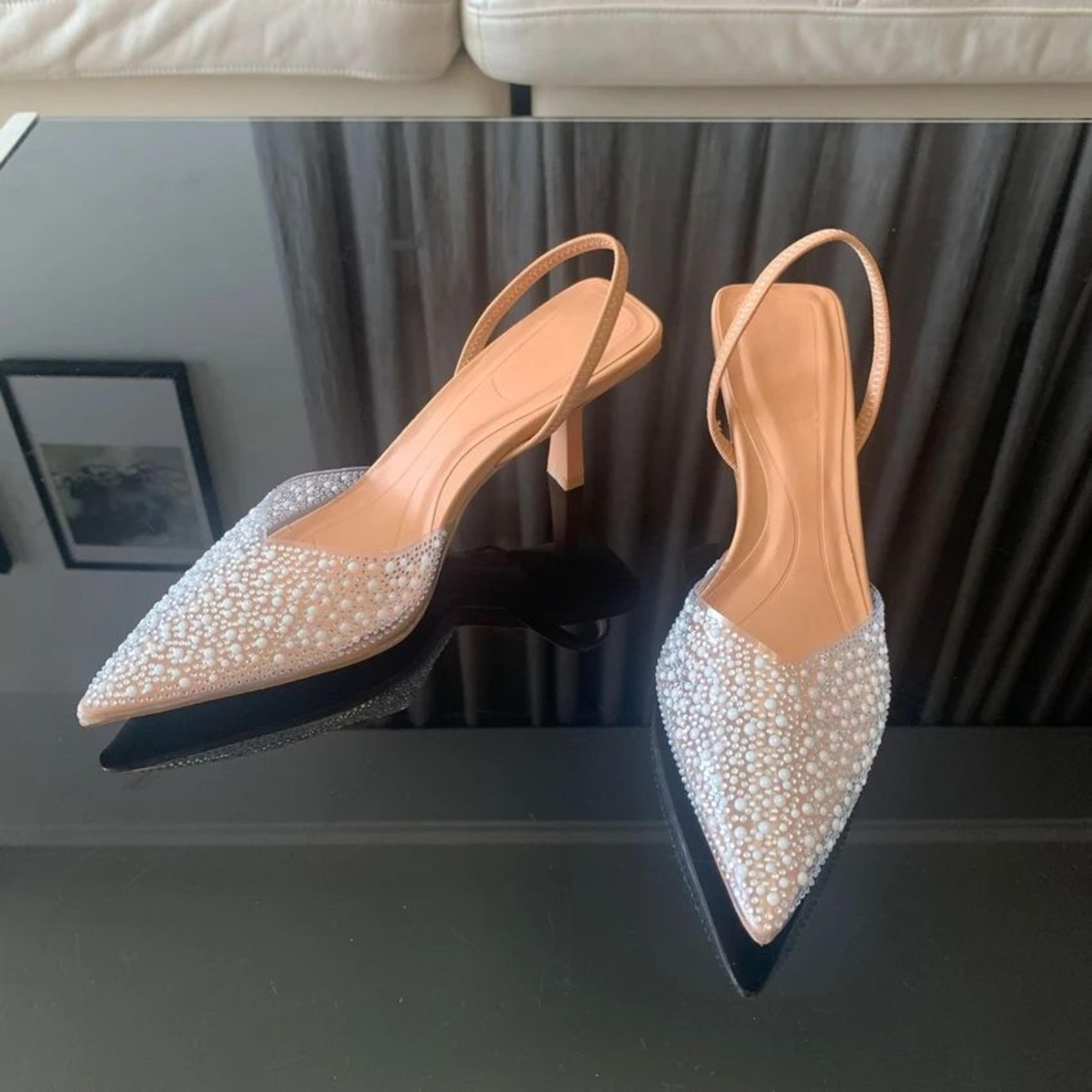 Pearl Slingback Heels For Women  Elegant Pointed Toe Pumps 5