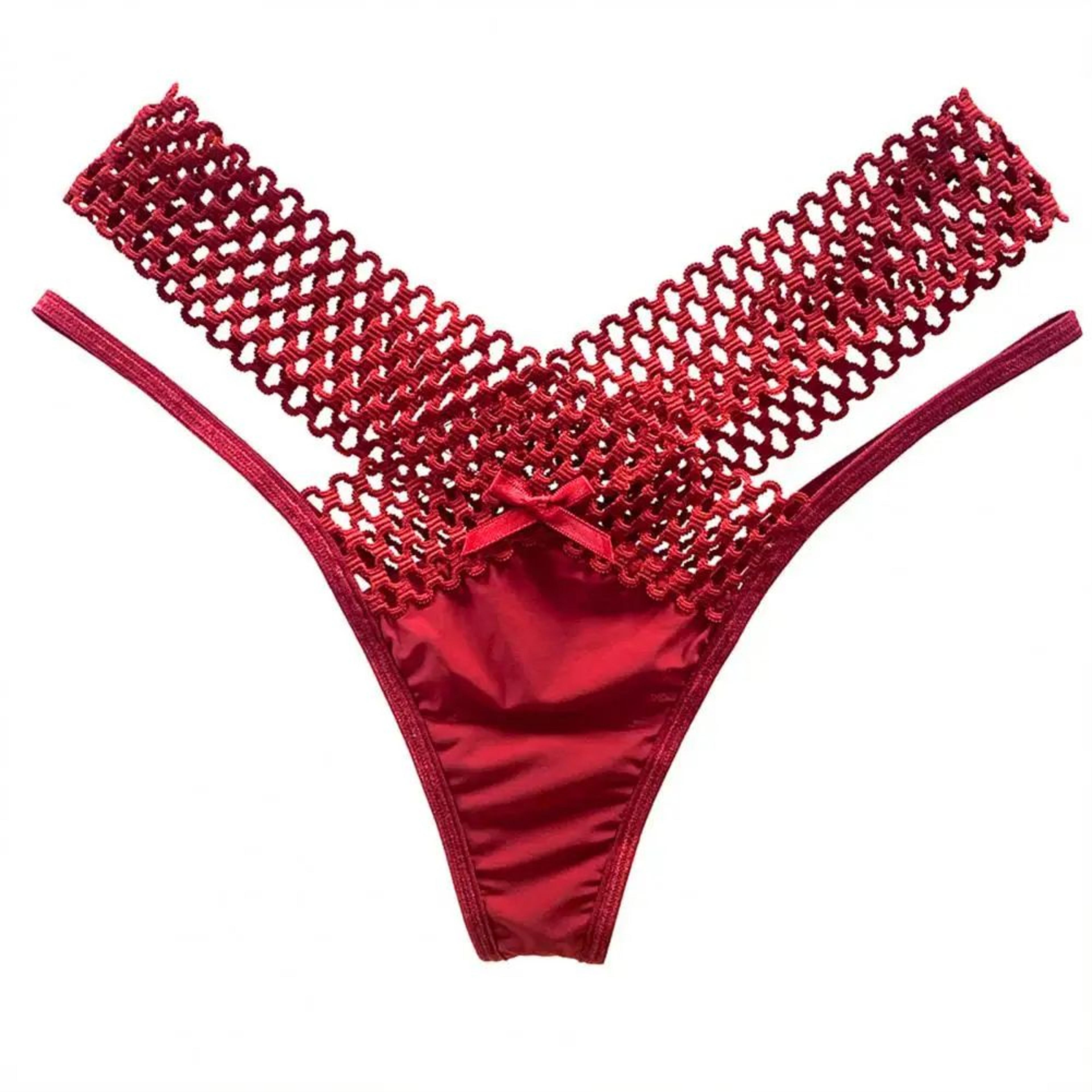 French Strappy Womens Mesh Thong Low Rise Sheer Lingerie 7