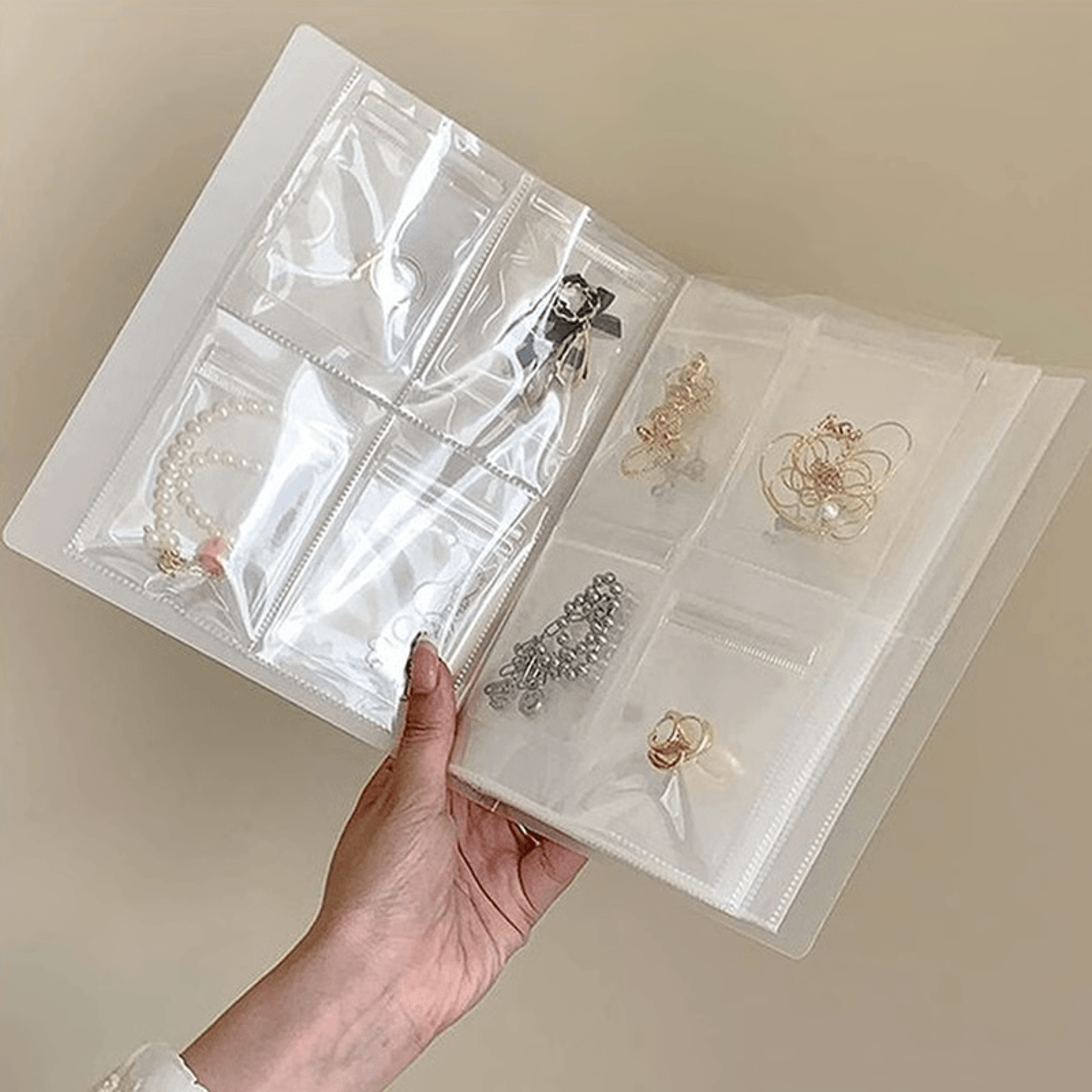 Transparent Jewelry Storage Book Organizer  Portable Jewelry Holder With Clear Pockets 6