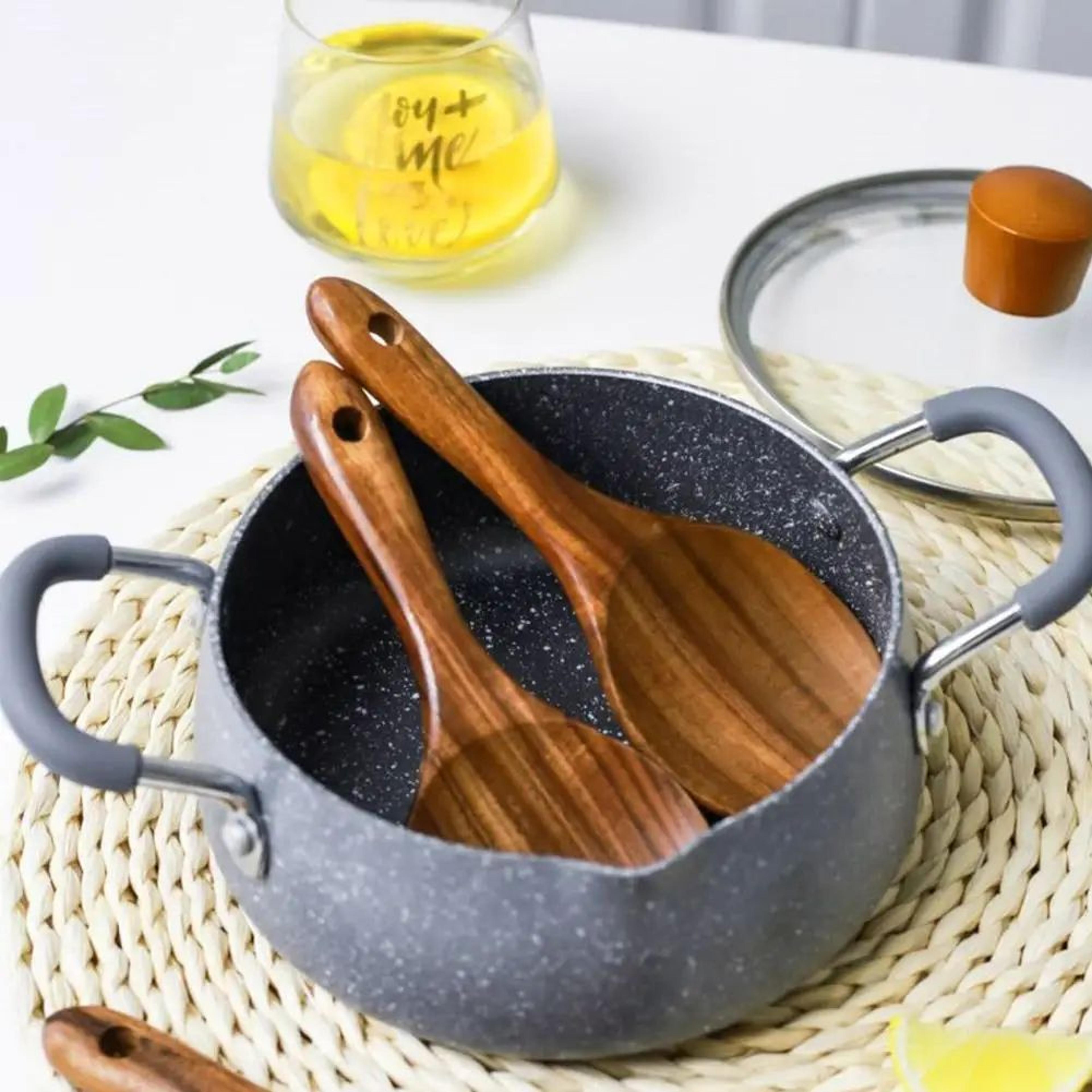Natural Wooden Rice Paddle Serving Spoon  Smooth Wood Rice Spoon Kitchen Utensil 3