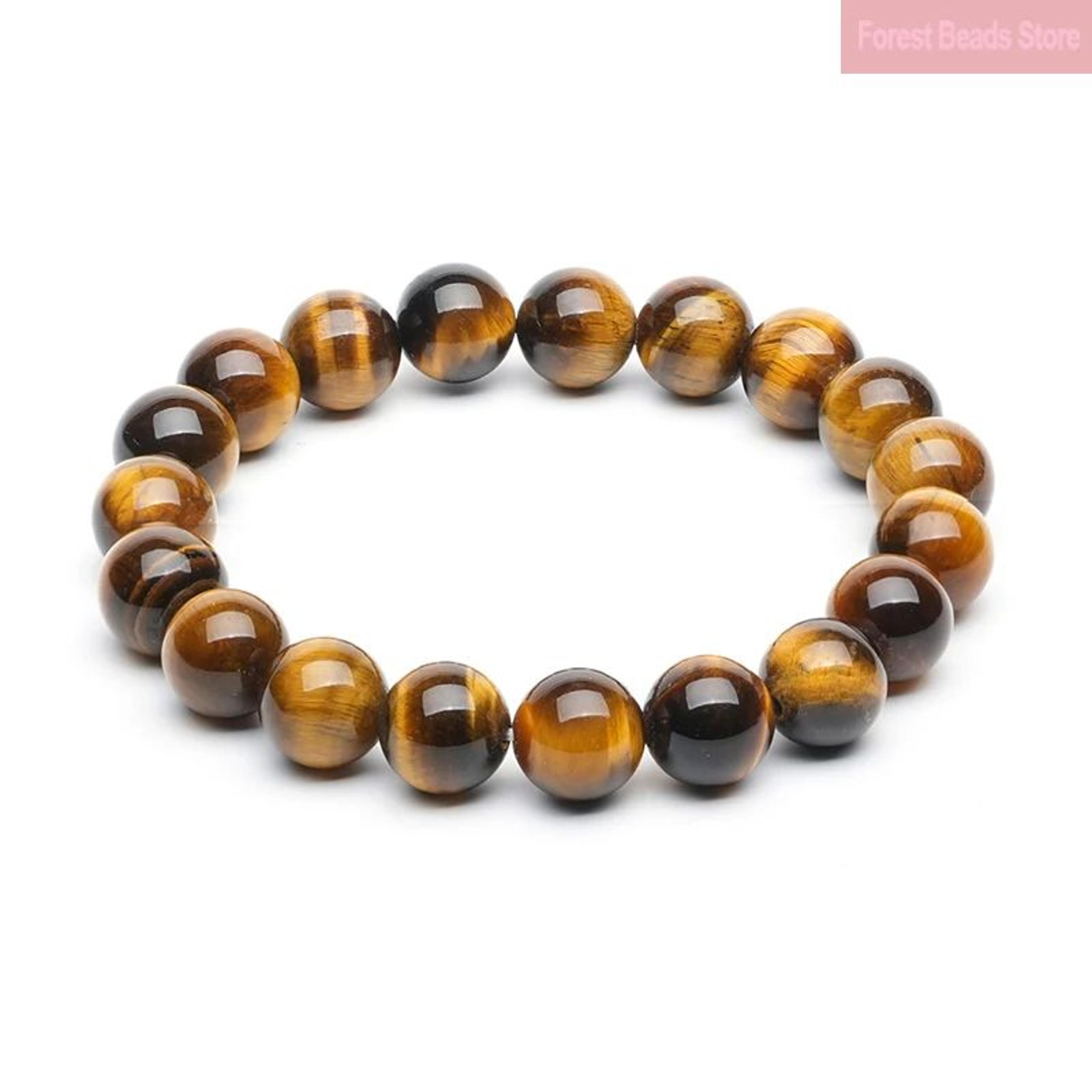 natural tiger eye bracelet for men and women – yellow natural stone bracelet in 6mm 8mm 10mm 12mm