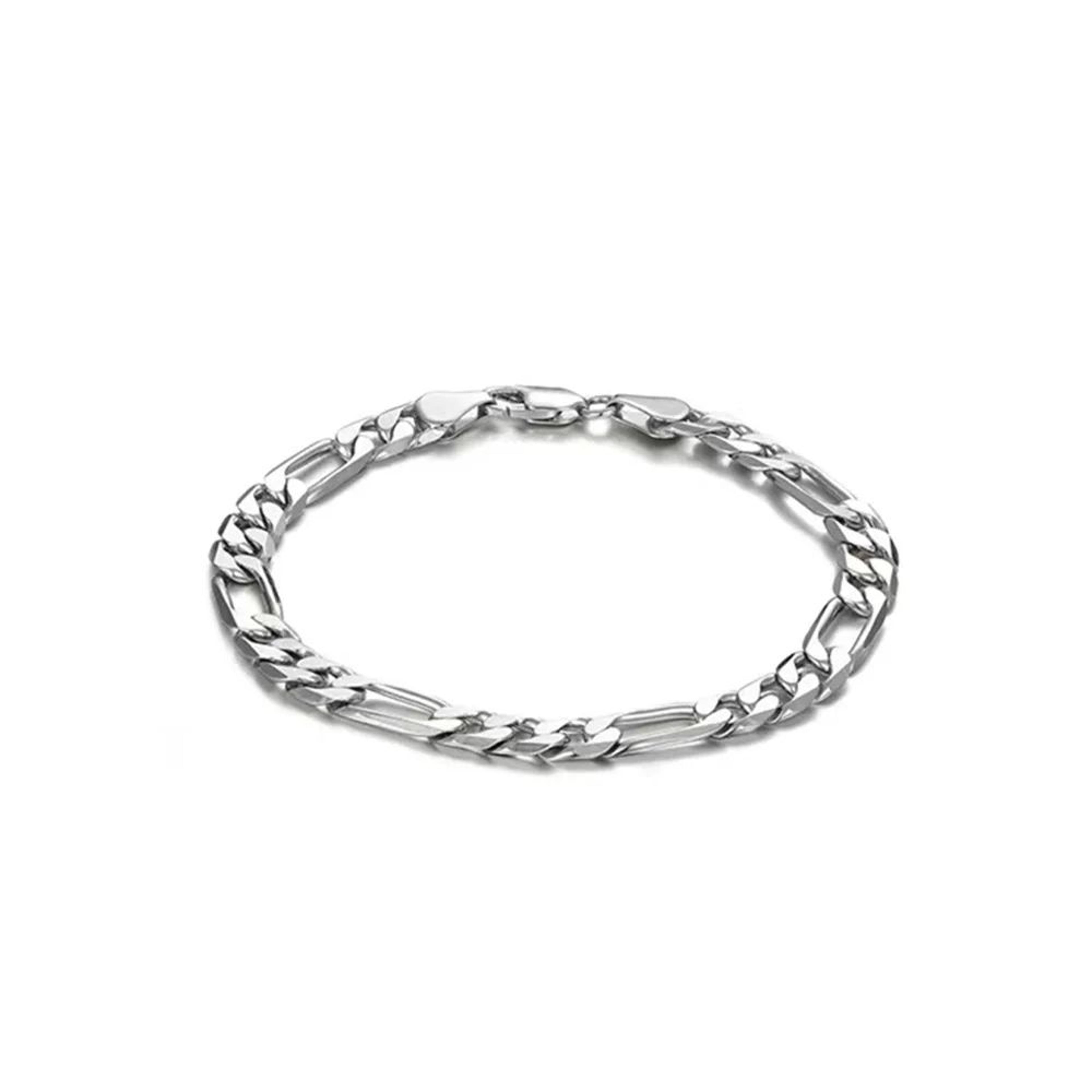 Classic 5mm Stainless Steel Figaro Chain Bracelet  Minimalist Silver Link Jewelry 3