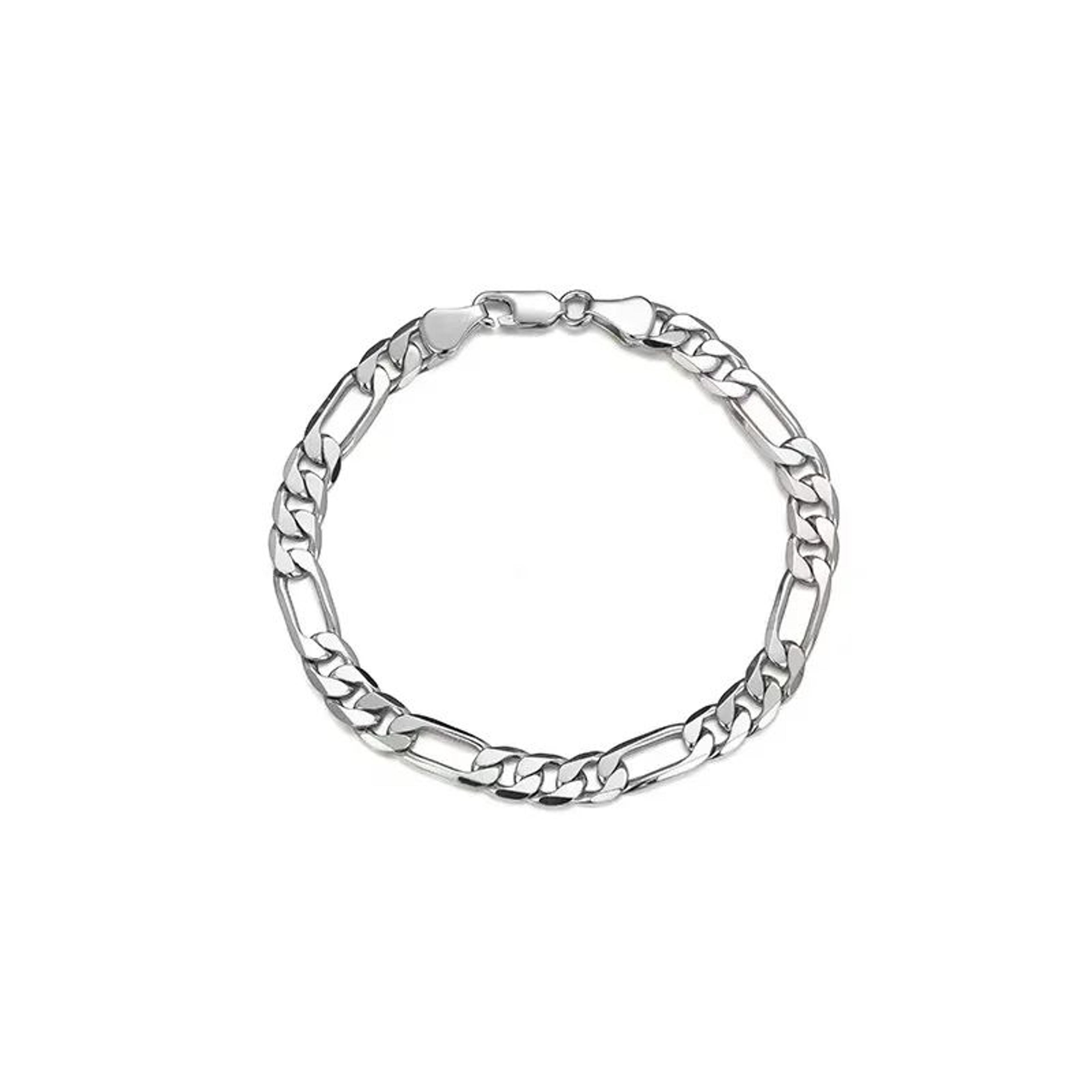Classic 5mm Stainless Steel Figaro Chain Bracelet  Minimalist Silver Link Jewelry 4