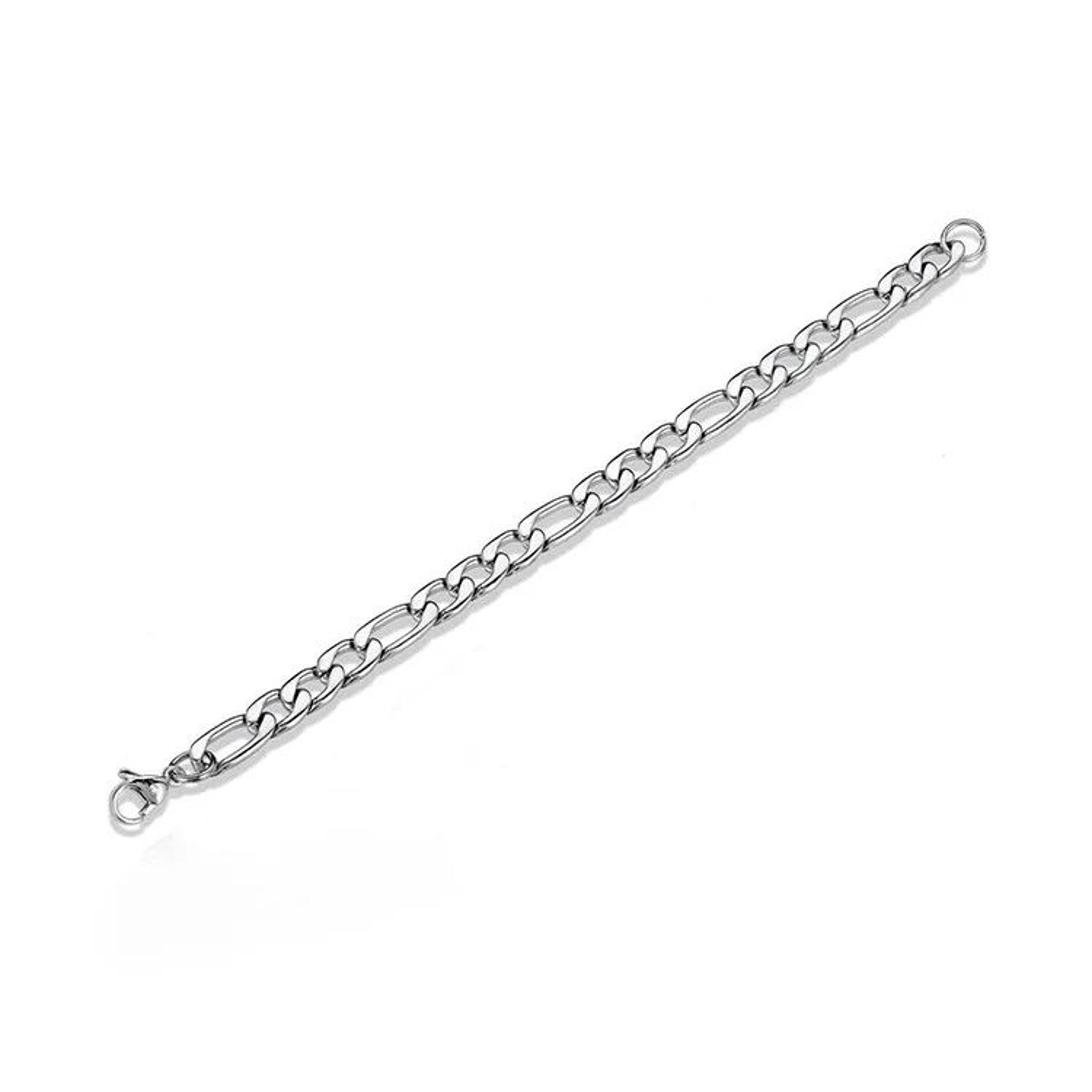 Classic 5mm Stainless Steel Figaro Chain Bracelet  Minimalist Silver Link Jewelry 5