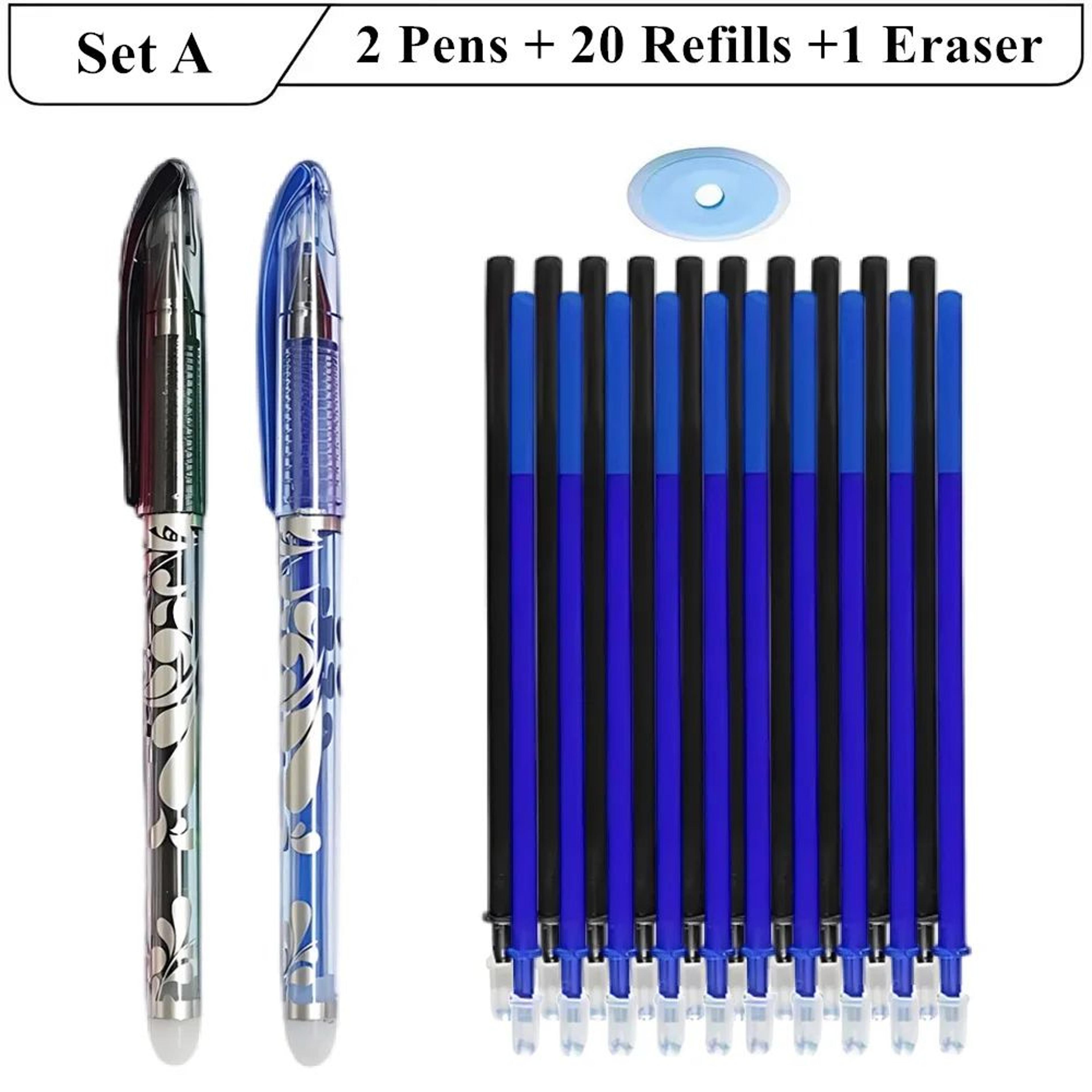 PrecisionWrite 05mm Erasable Gel Pens Set With 20 Refills  Eraser  Smooth Writing Refillable Statio 6