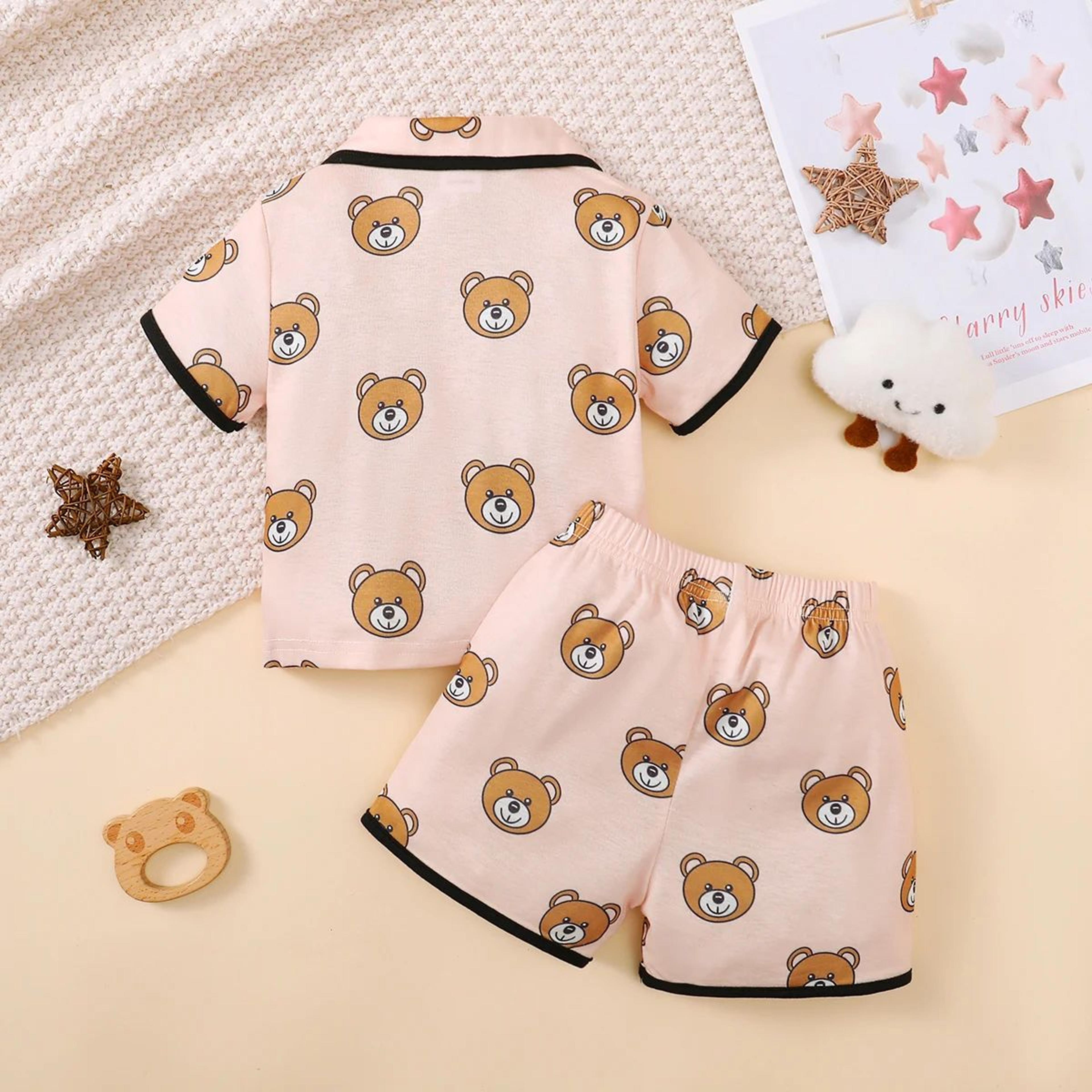 Cartoon Baby Pajama Set  Soft Cotton Toddler Summer Pajamas With Short Sleeve Top  Shorts 03 Years 3