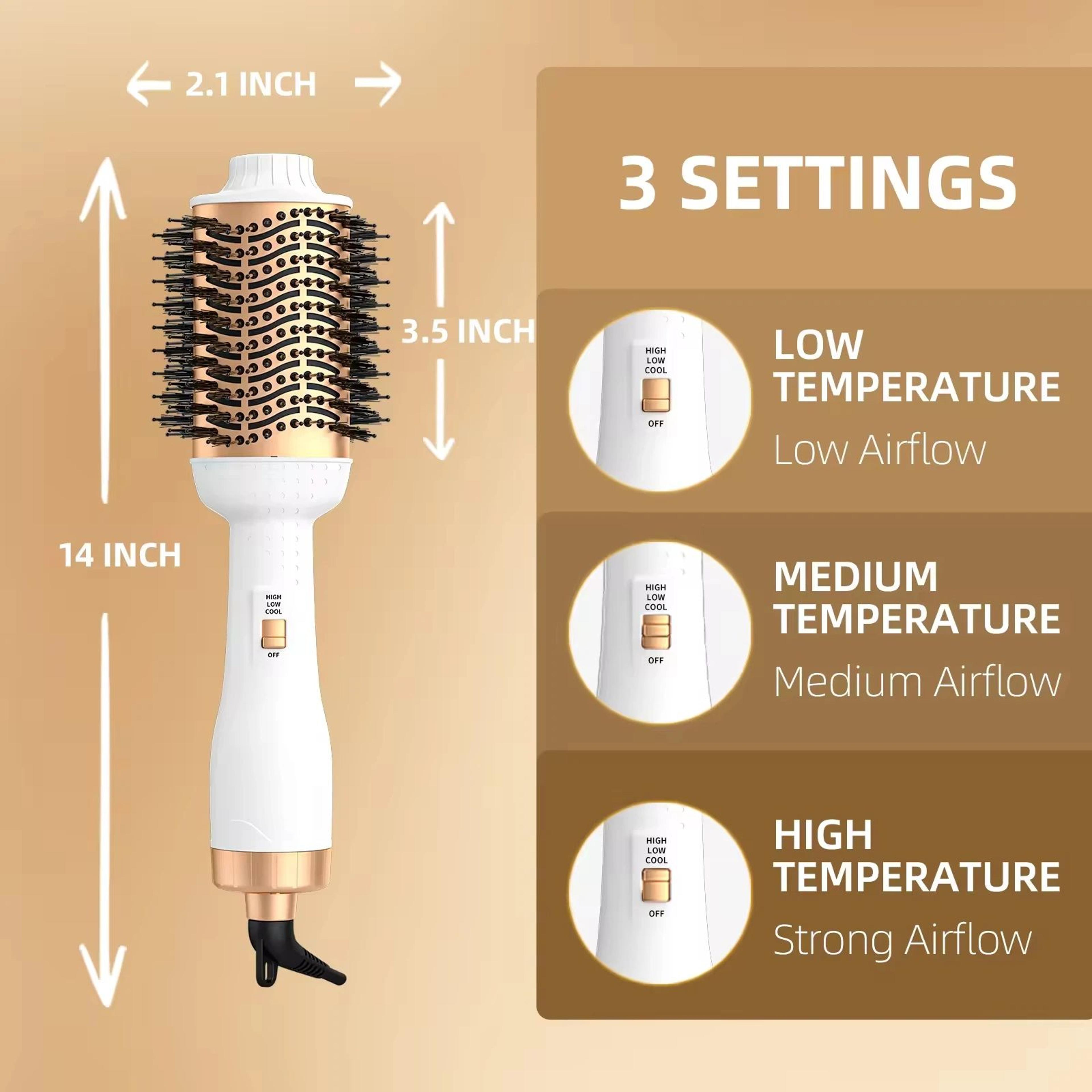 3in1 Hot Air Brush Ionic Hair Styler  Hair Dryer Brush For Straightening Curling  Volume 2