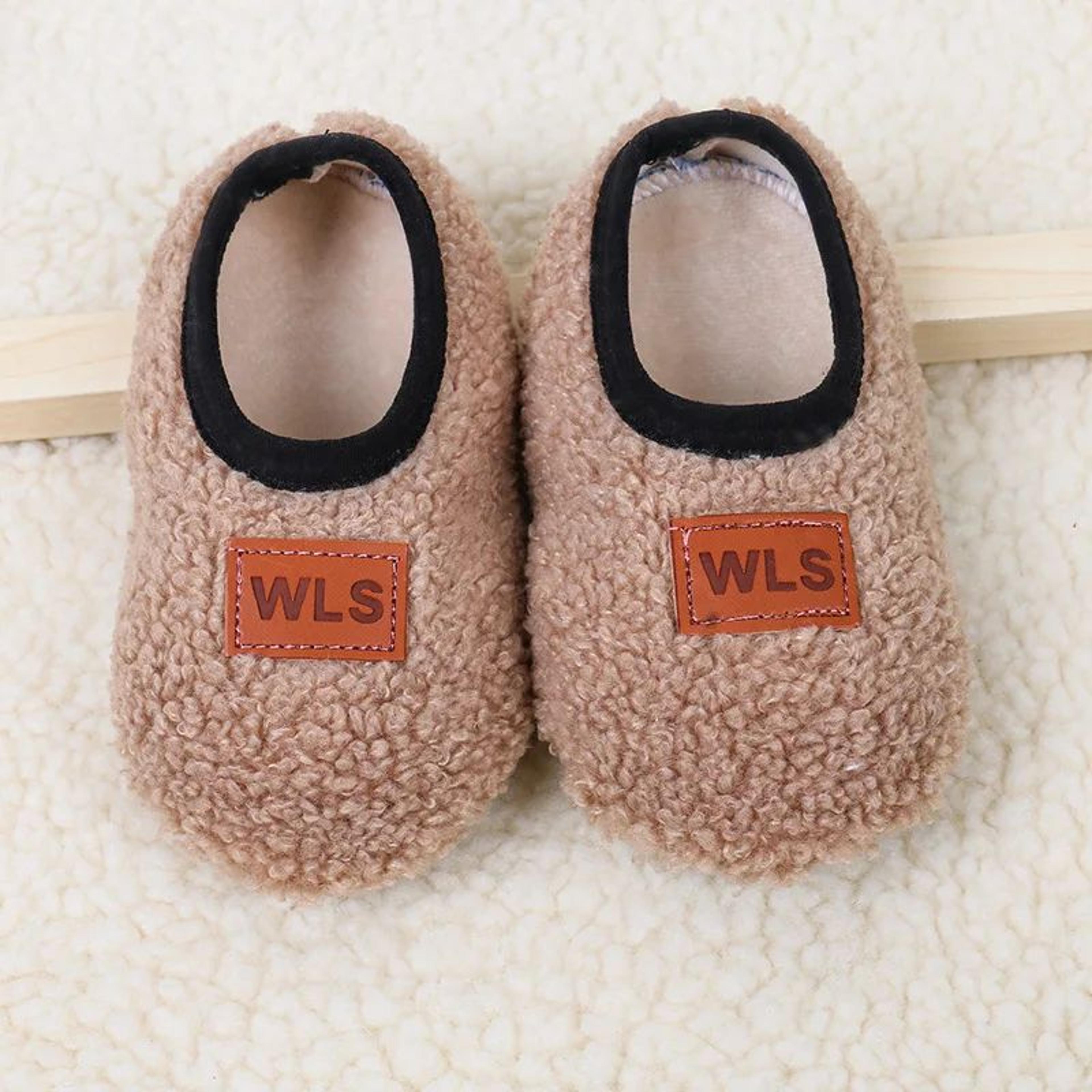 CozySteps Plush Baby Slippers  Soft Toddler Sock Shoes With NonSlip Sole For Indoor Walking 7