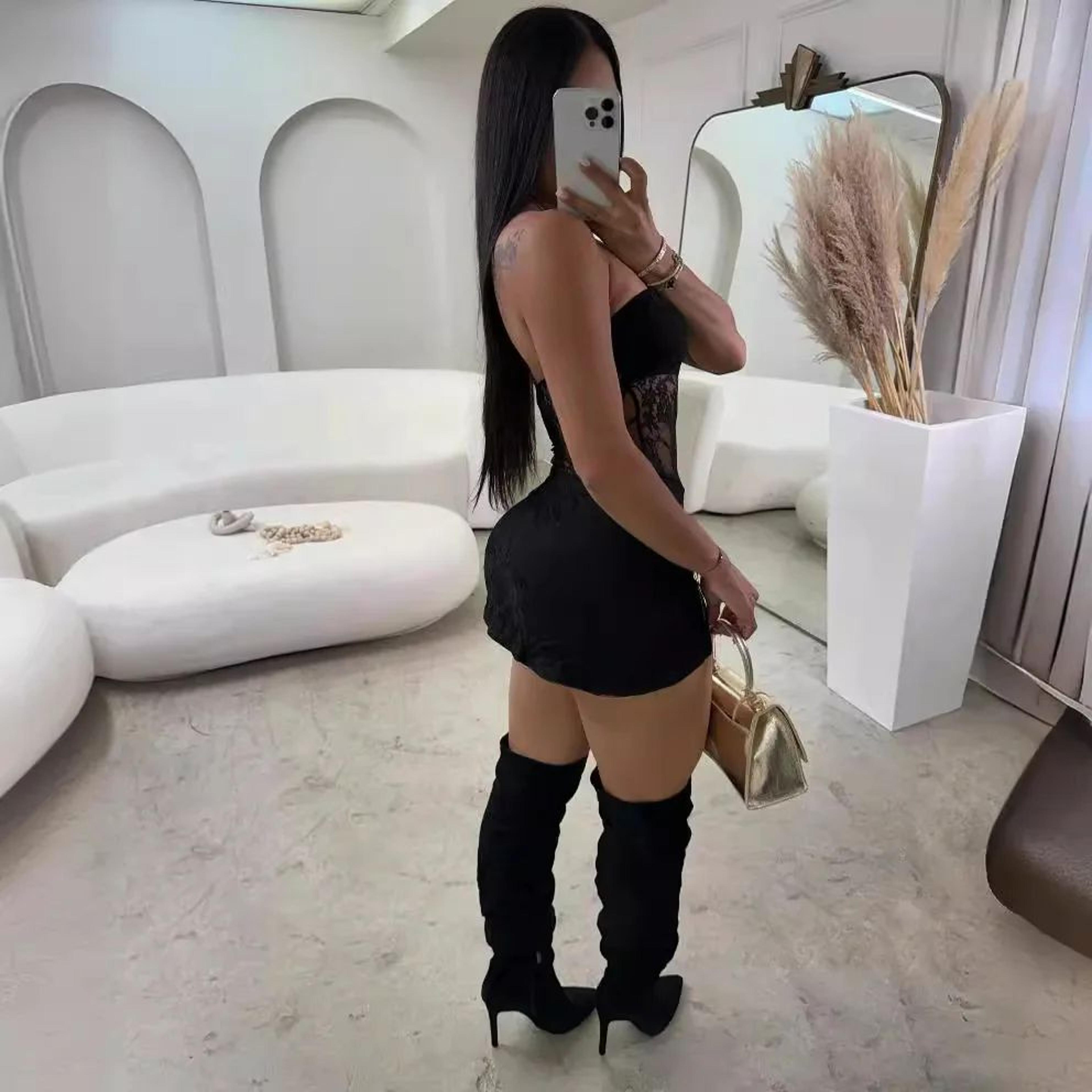 Y2K Sheer Floral Lace Cutout Bodycon Tube Dress 2