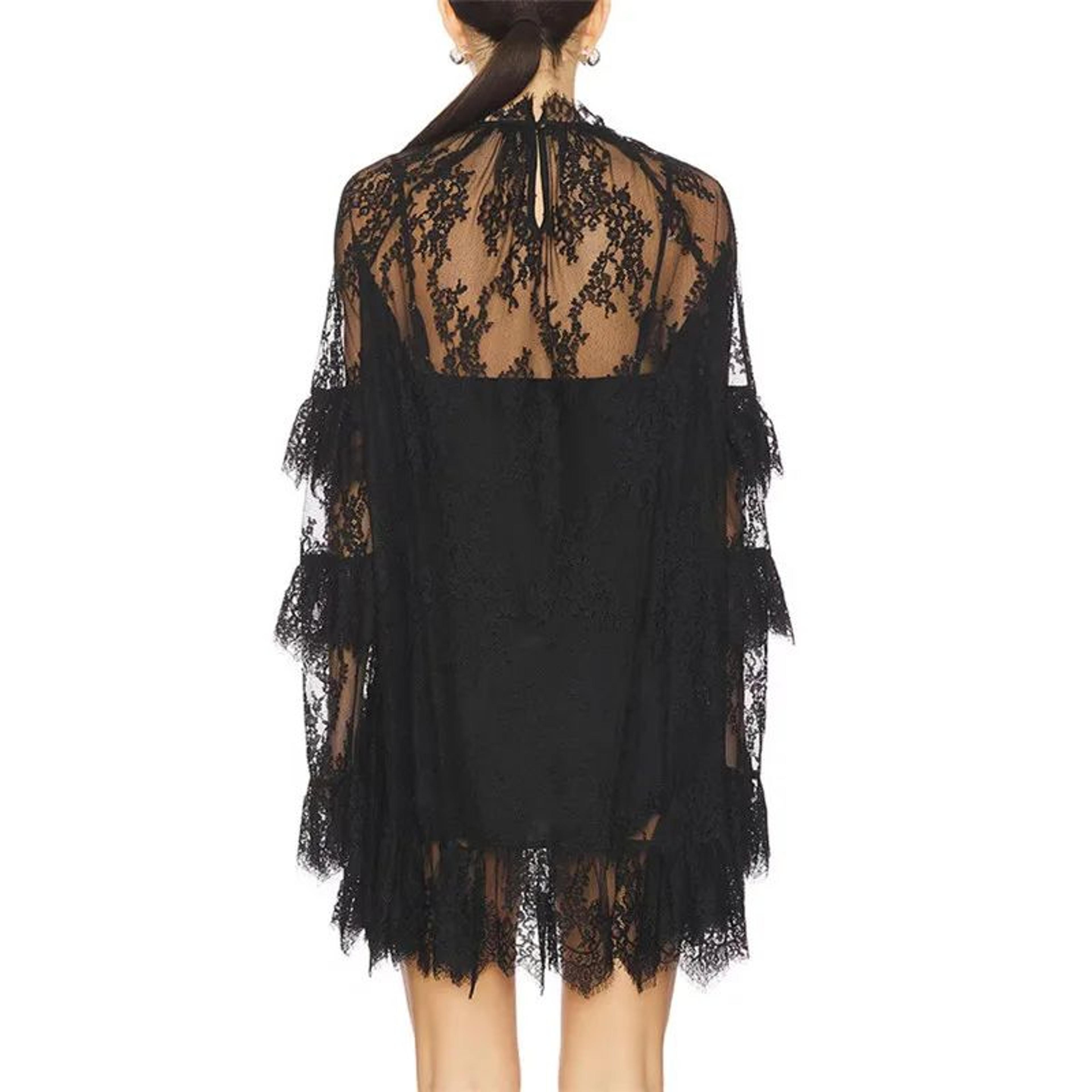 Elegant Floral Sheer Lace Mini Dress  Long Sleeve See Through Mesh Dress For Party  Cocktail Nights 5