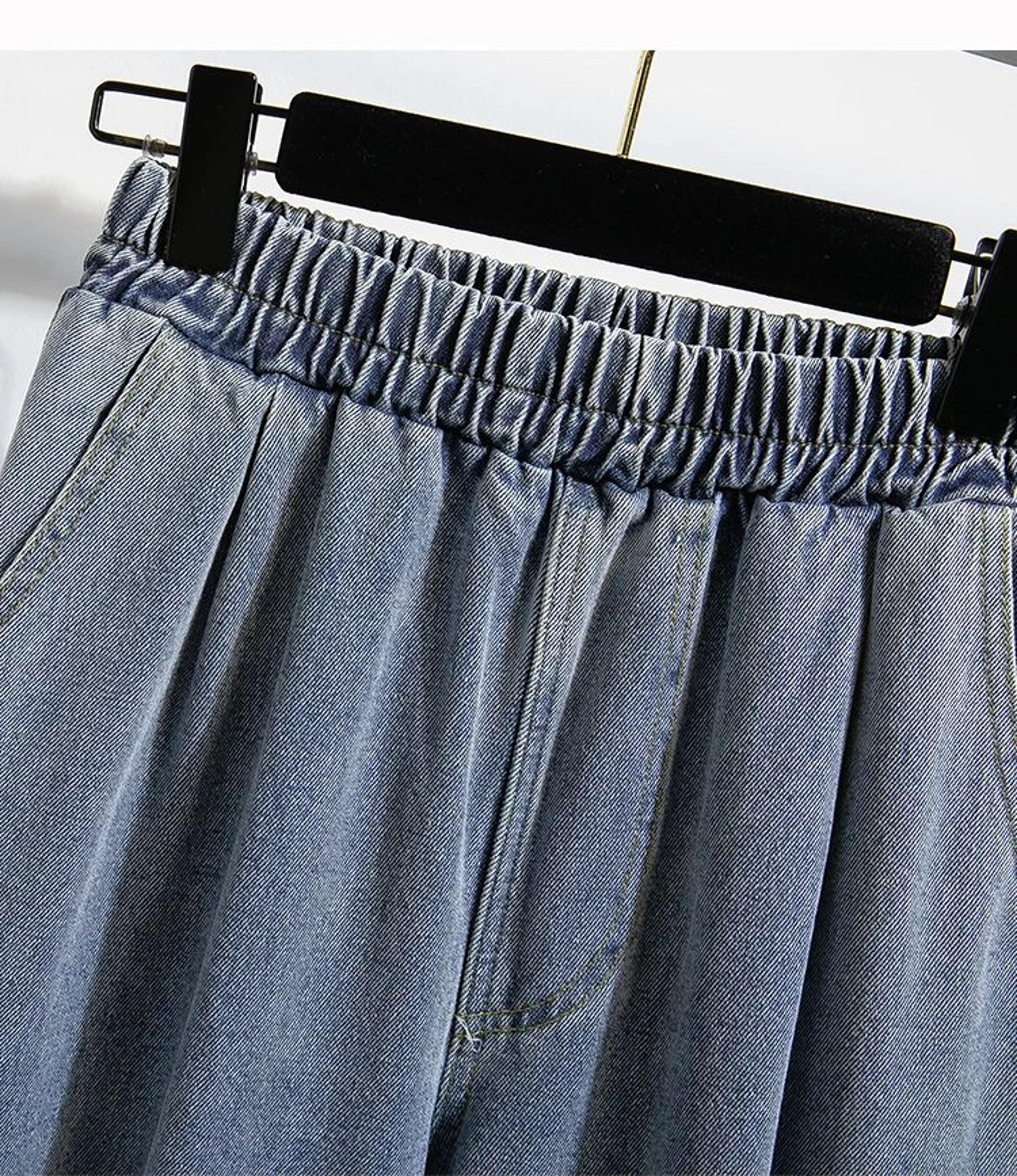 CurveEase Plus Size Harem Jeans  High Elastic Waist Womens Stretch Denim Pants Korean Style 2