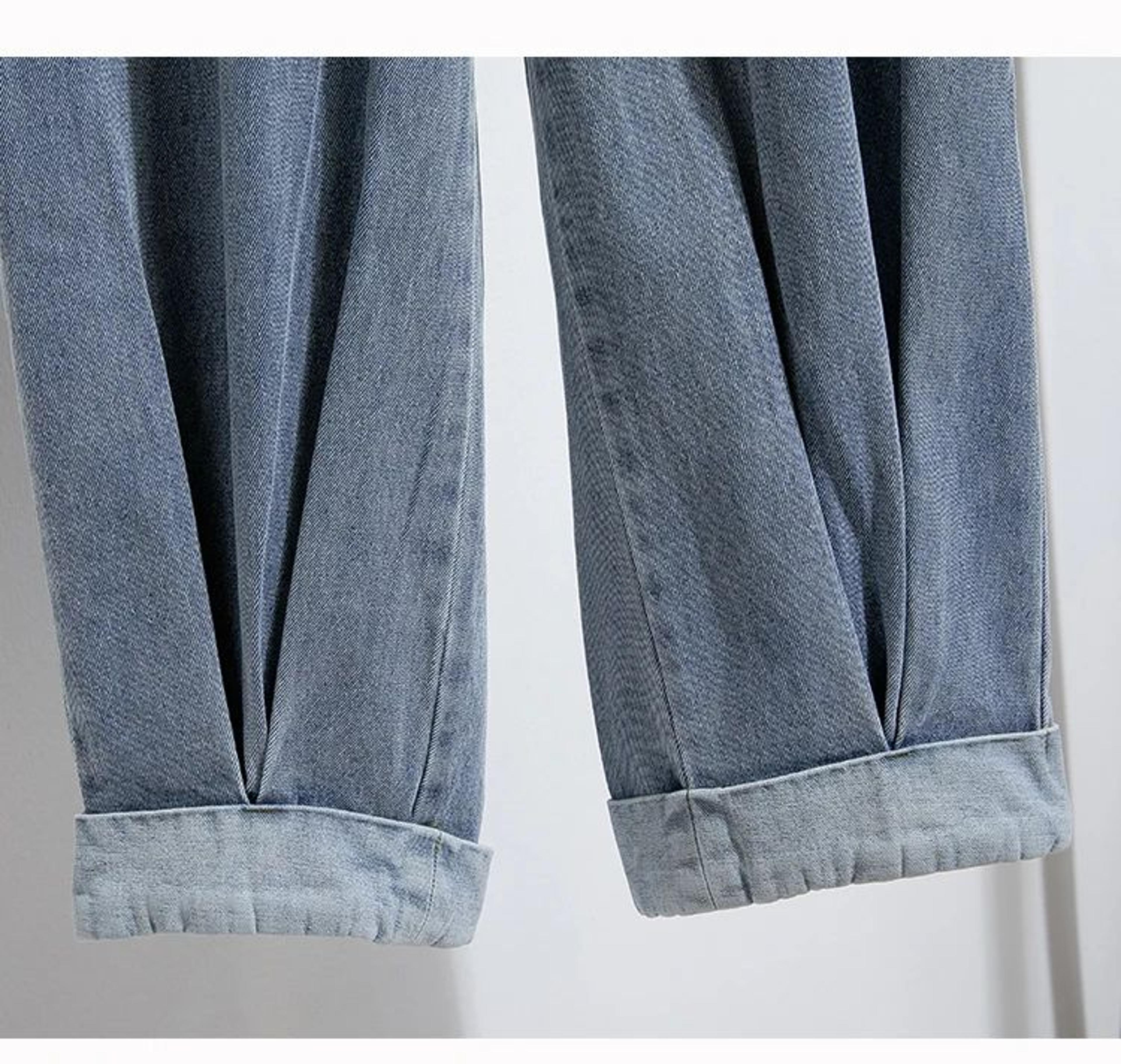 CurveEase Plus Size Harem Jeans  High Elastic Waist Womens Stretch Denim Pants Korean Style 7