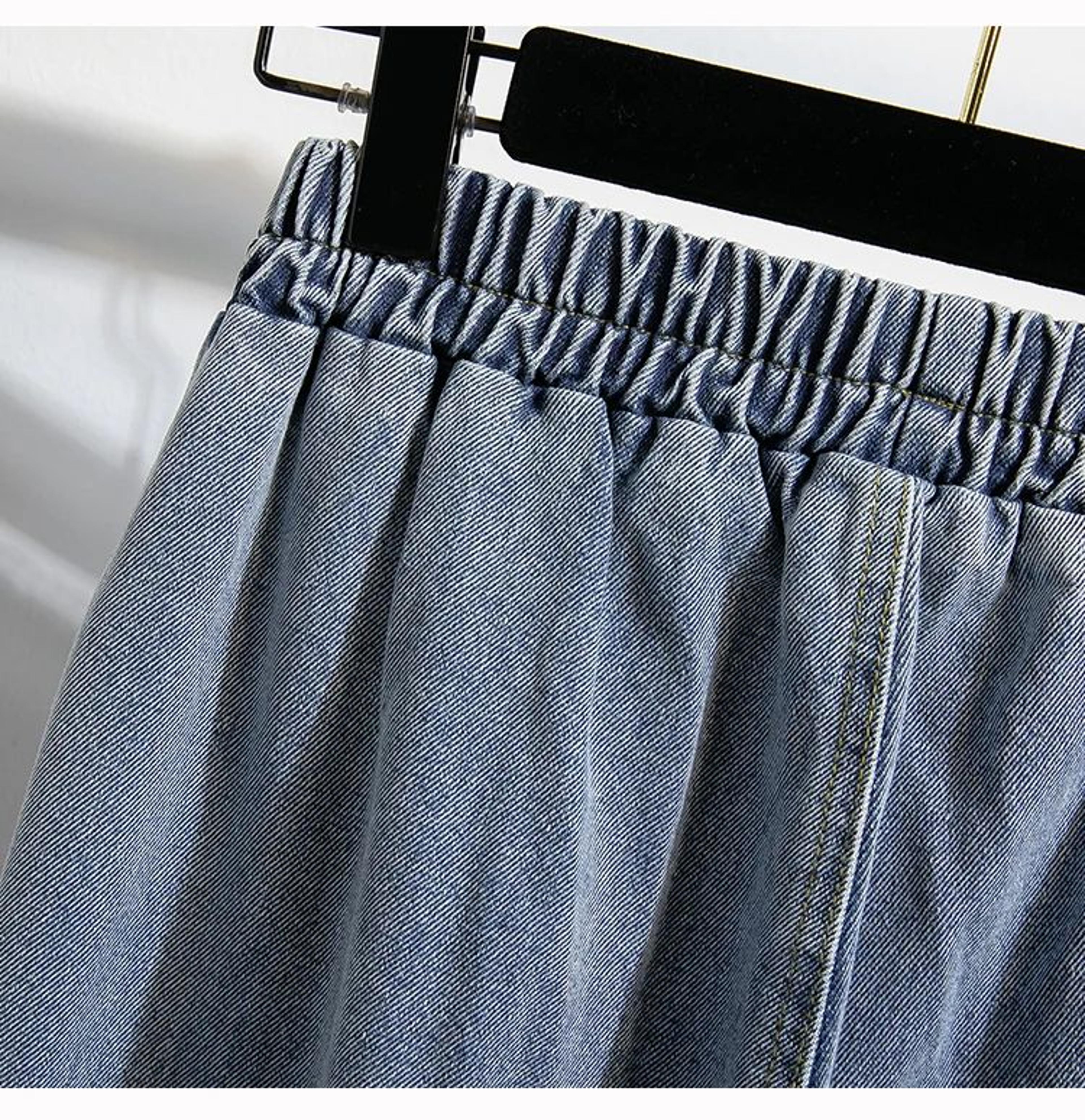 CurveEase Plus Size Harem Jeans  High Elastic Waist Womens Stretch Denim Pants Korean Style 8