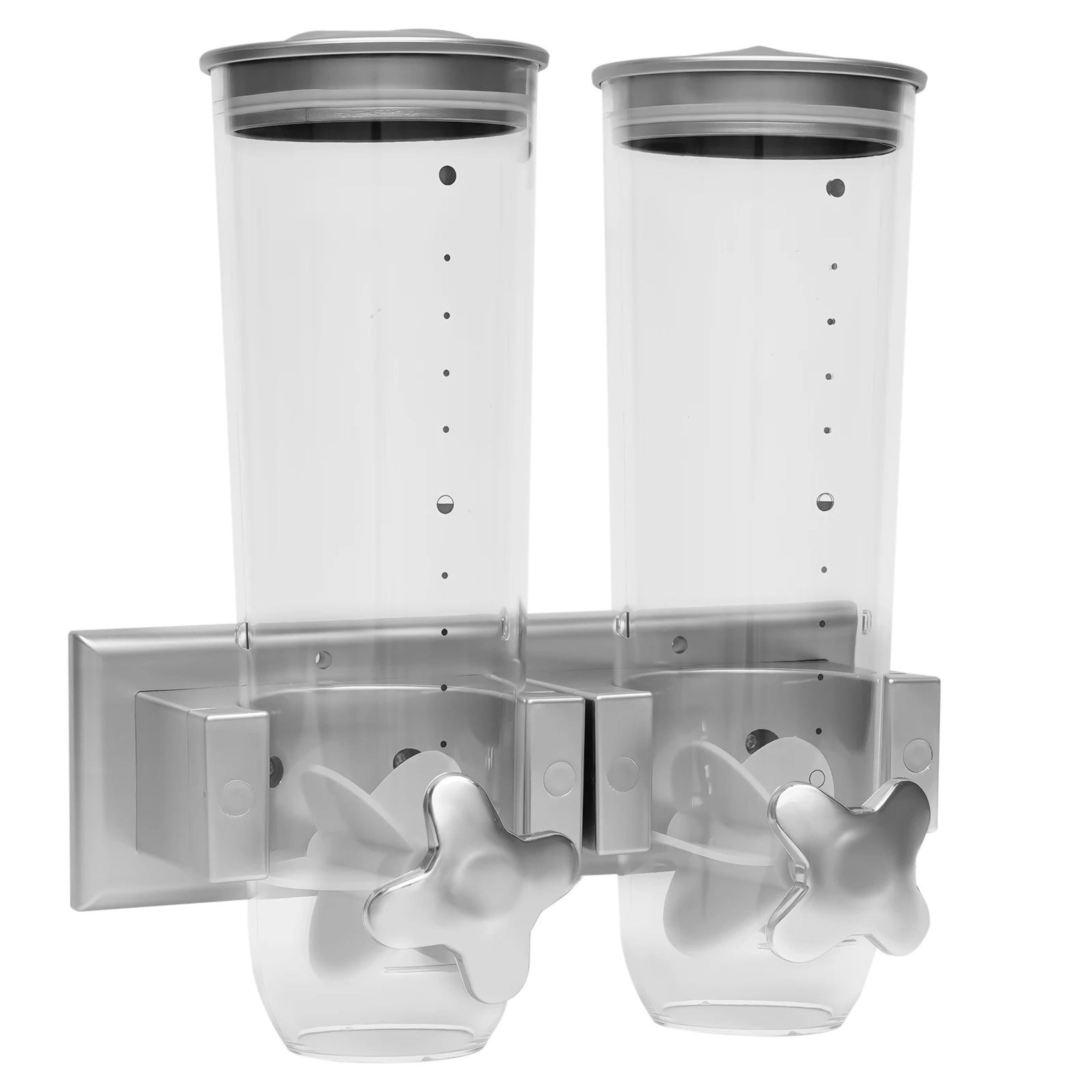 DualBucket Wall Mounted Food Dispenser  3L Rice  Grain Storage Kitchen Organizer 4