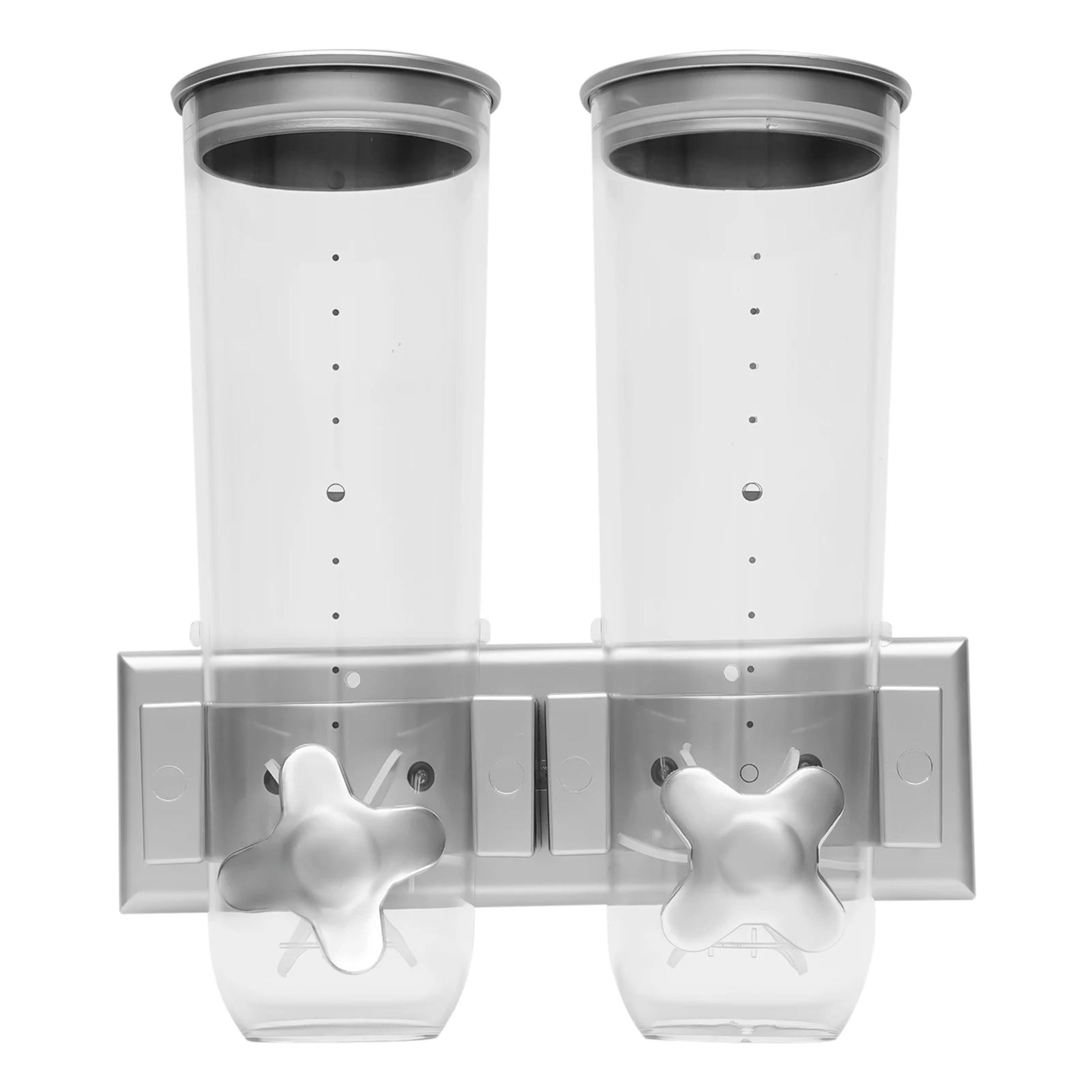 DualBucket Wall Mounted Food Dispenser  3L Rice  Grain Storage Kitchen Organizer 5
