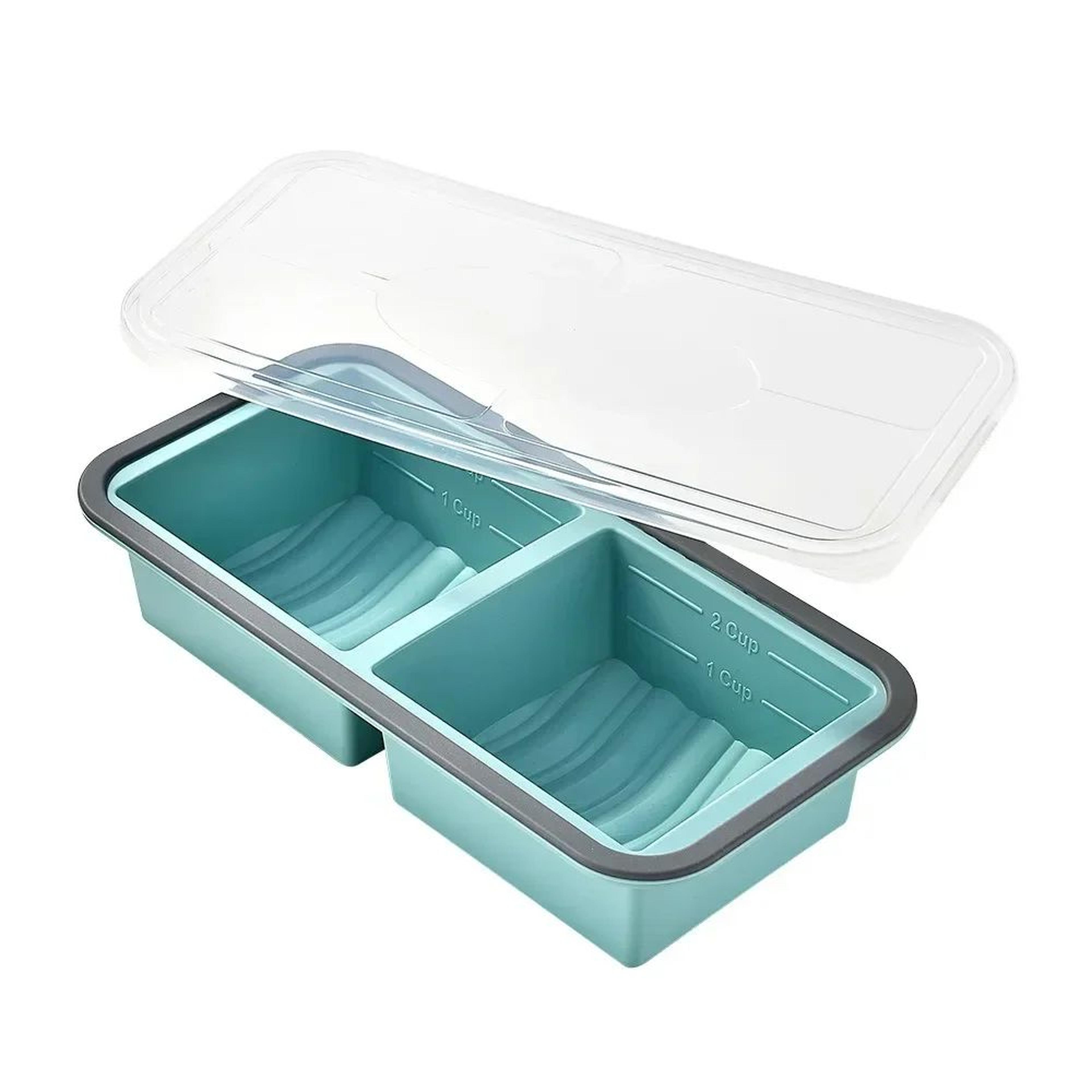 PortionPro Silicone Freezer Tray With Lid For Meal Prep  Soup Cubes 6