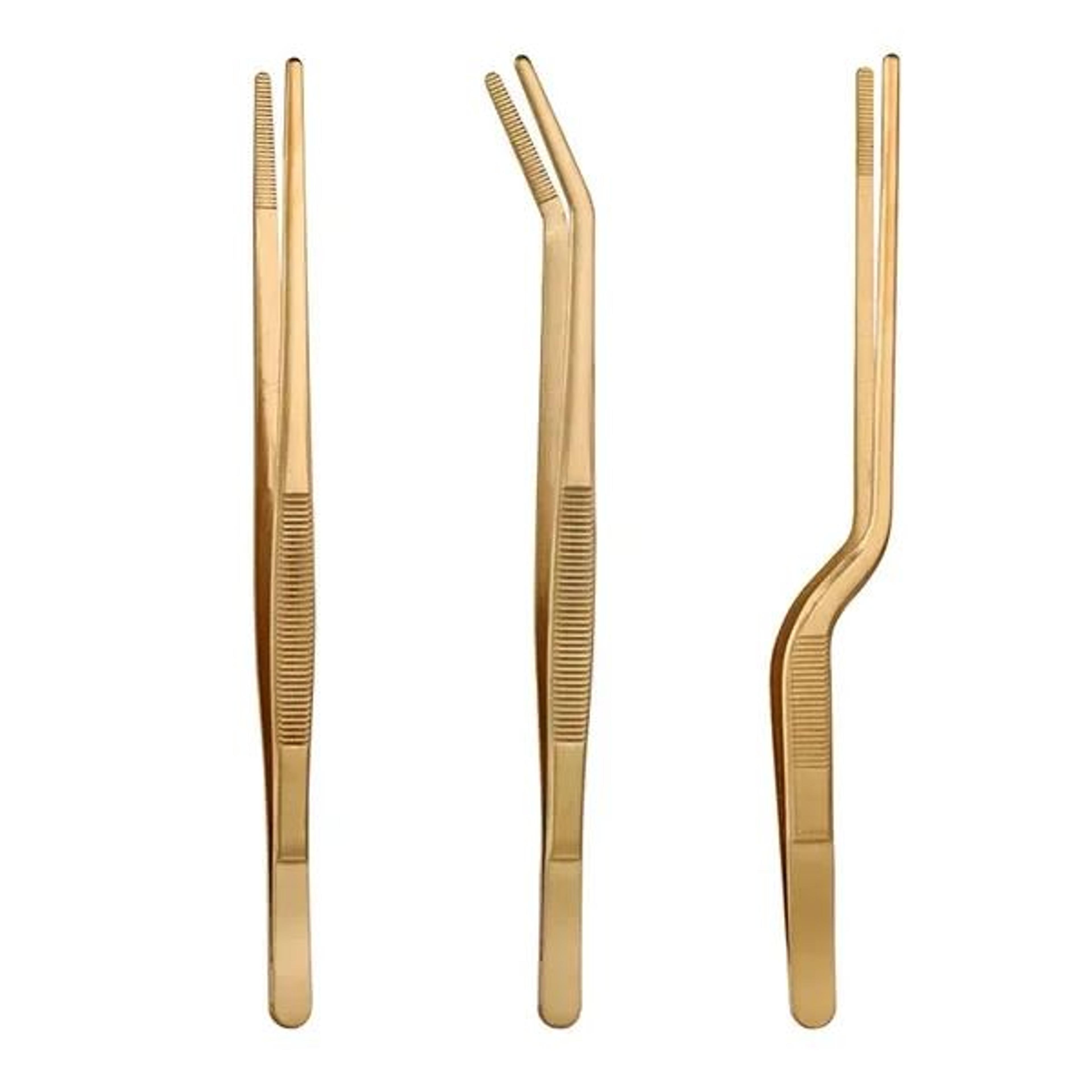 PrecisionGrip Cooking Tweezers Set  3Piece Stainless Steel Chef Tweezers For BBQ Plating  Food Styl 4