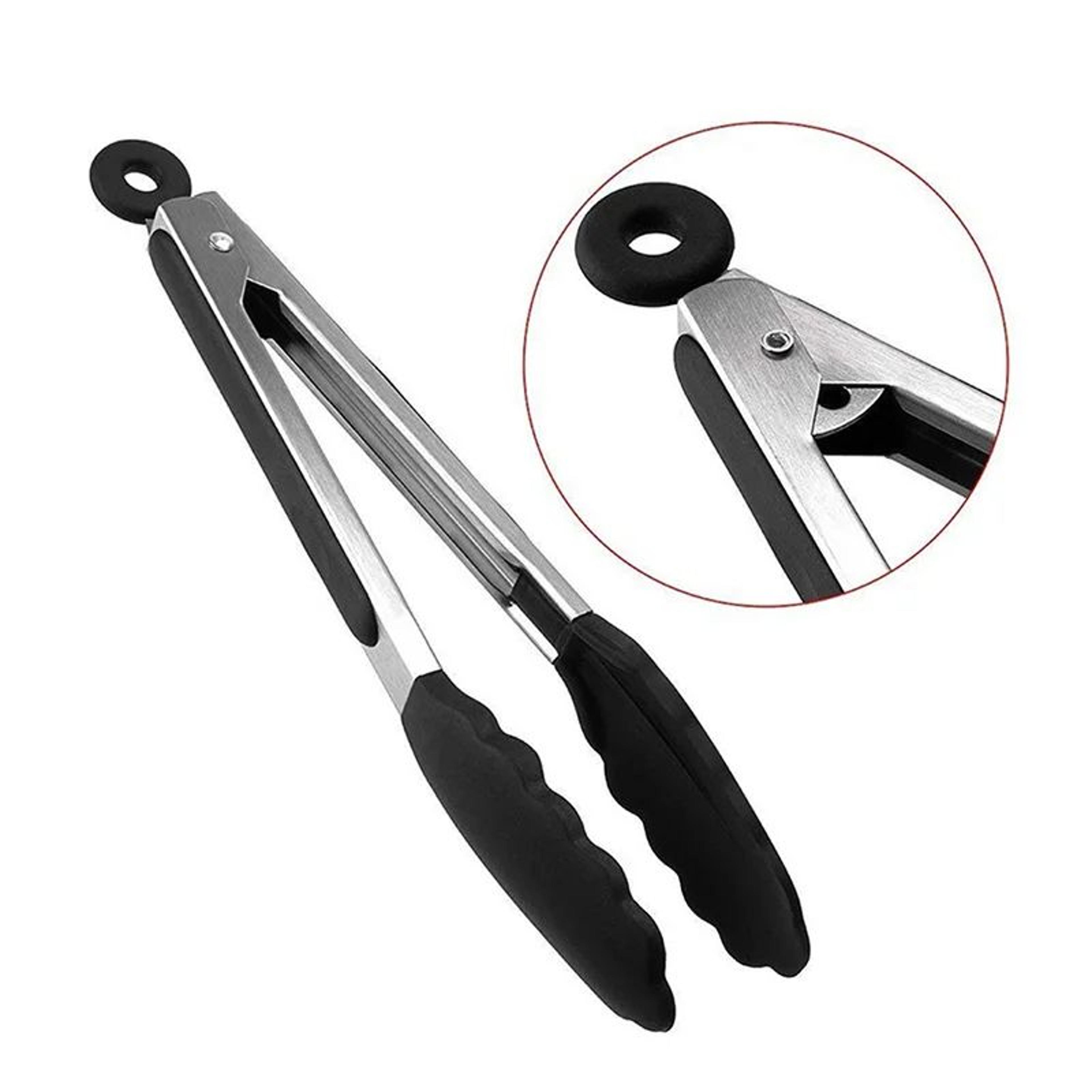HeatResistant Silicone Kitchen Tongs  NonSlip BBQ Grill  Salad Serving Tongs 4