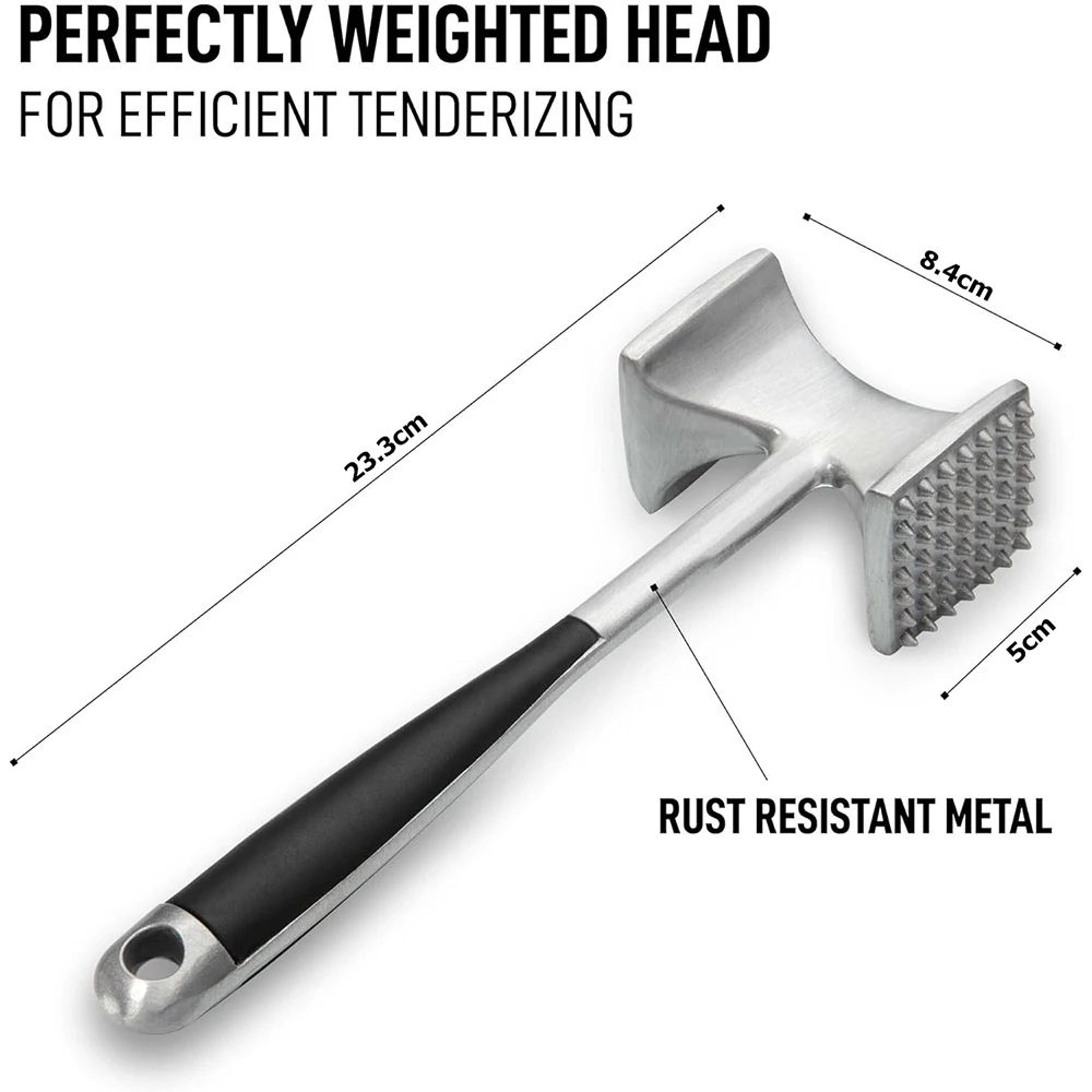DualSided Meat Tenderizer Mallet With Comfort Grip Handle HeavyDuty Zinc Alloy Meat Hammer Pounder 1