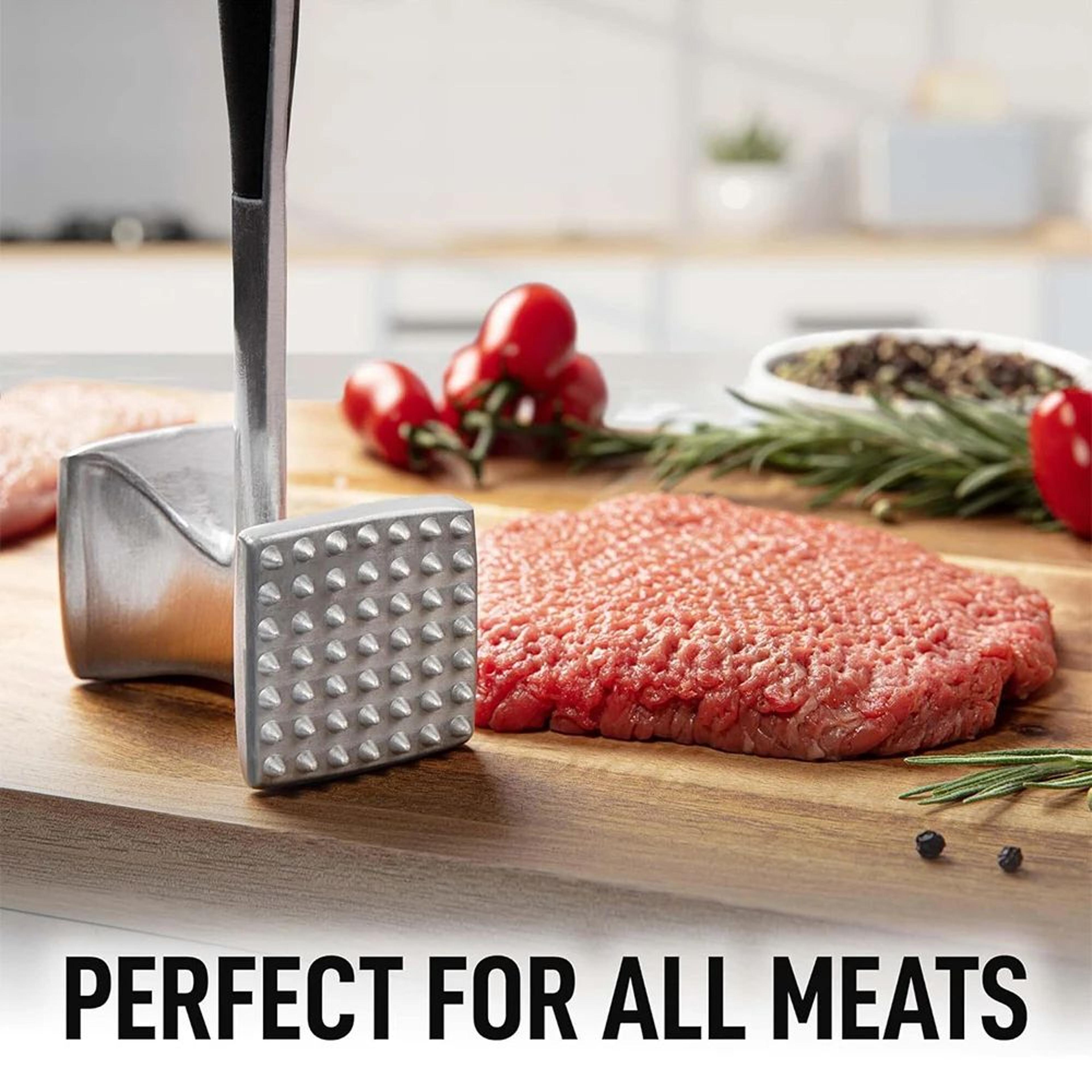 DualSided Meat Tenderizer Mallet With Comfort Grip Handle HeavyDuty Zinc Alloy Meat Hammer Pounder 4