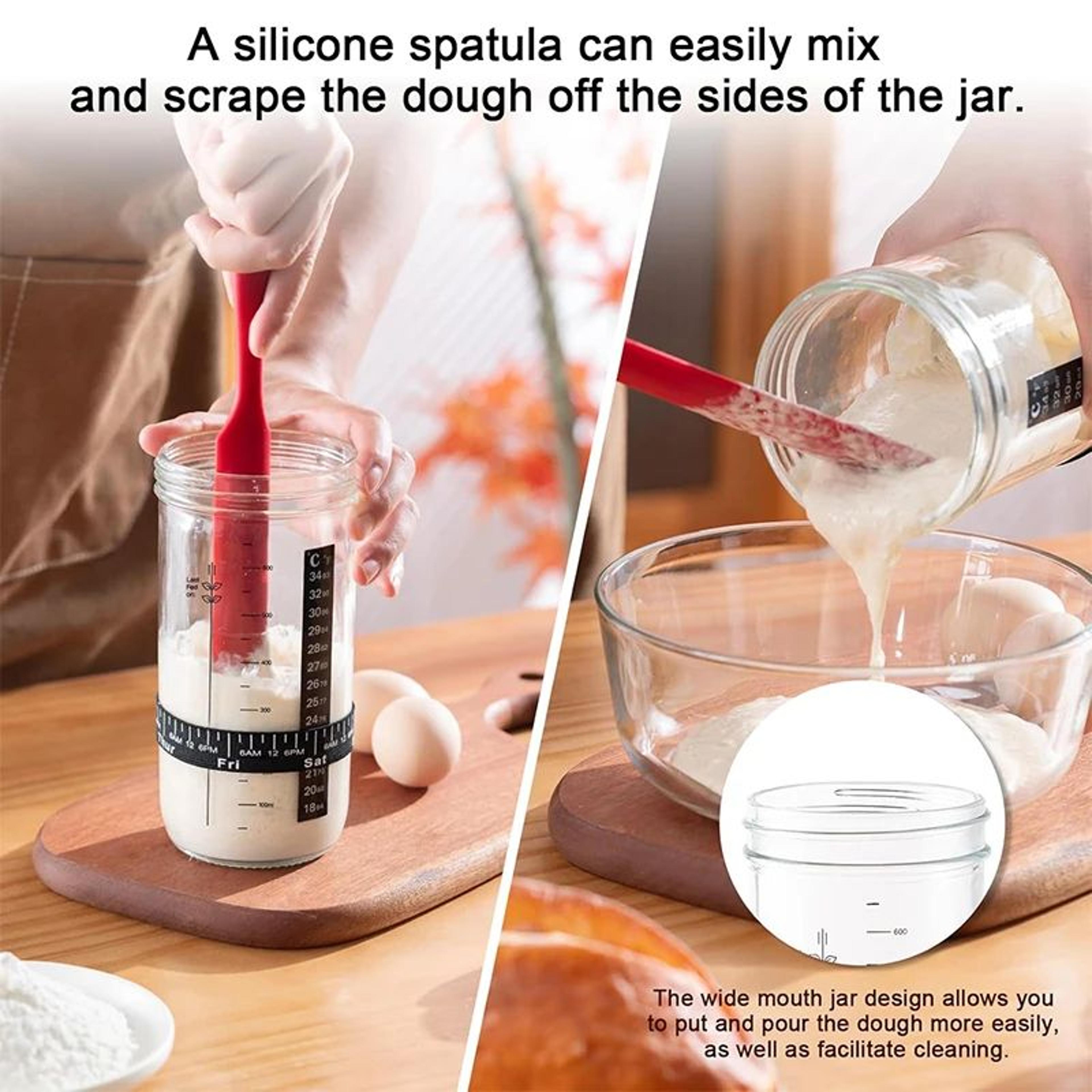 Premium Sourdough Starter Jar Kit With Feeding Tracker Band  Thermometer 2