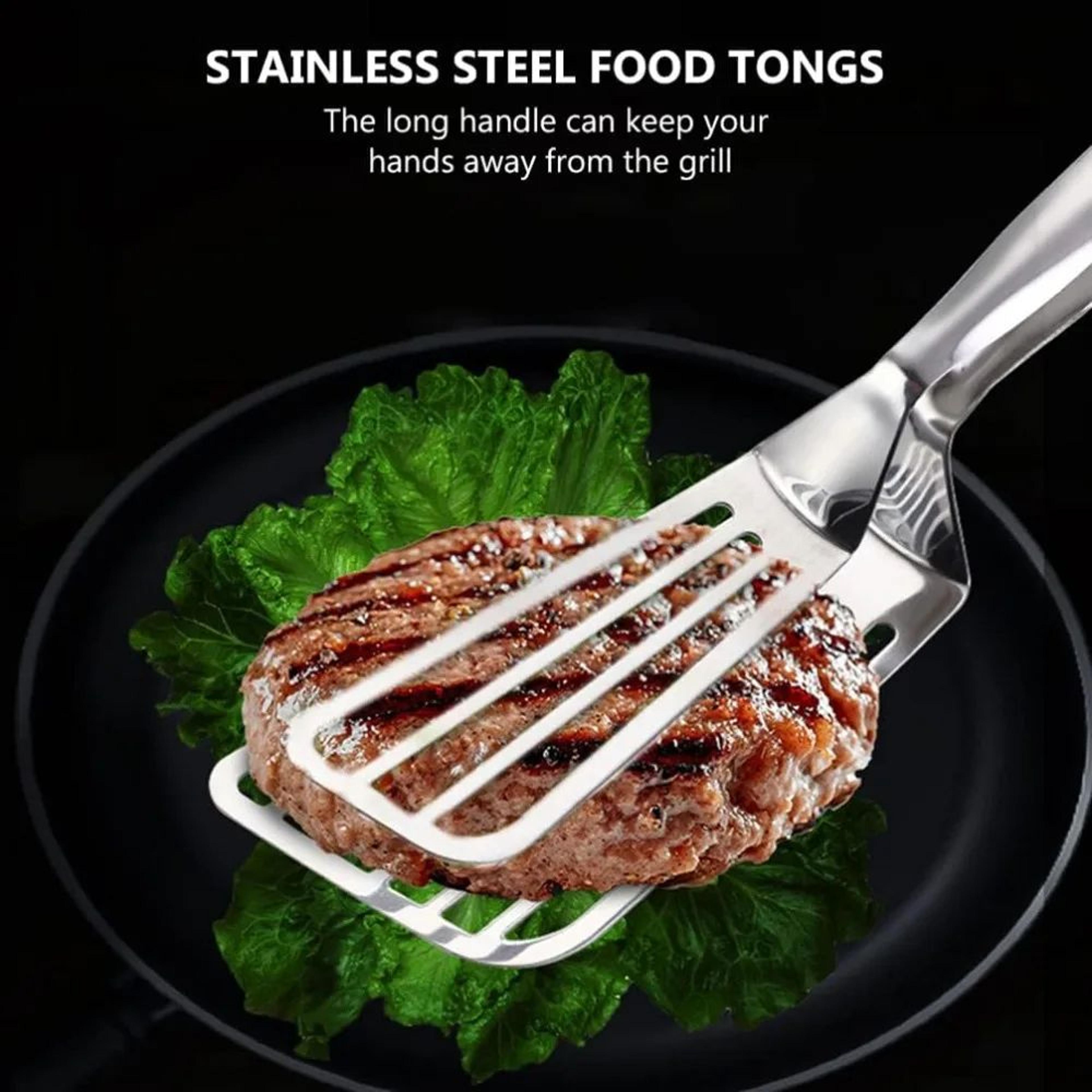 Premium Stainless Steel Kitchen Tongs  Heat Resistant Grill  MultiPurpose Cooking Tool 3