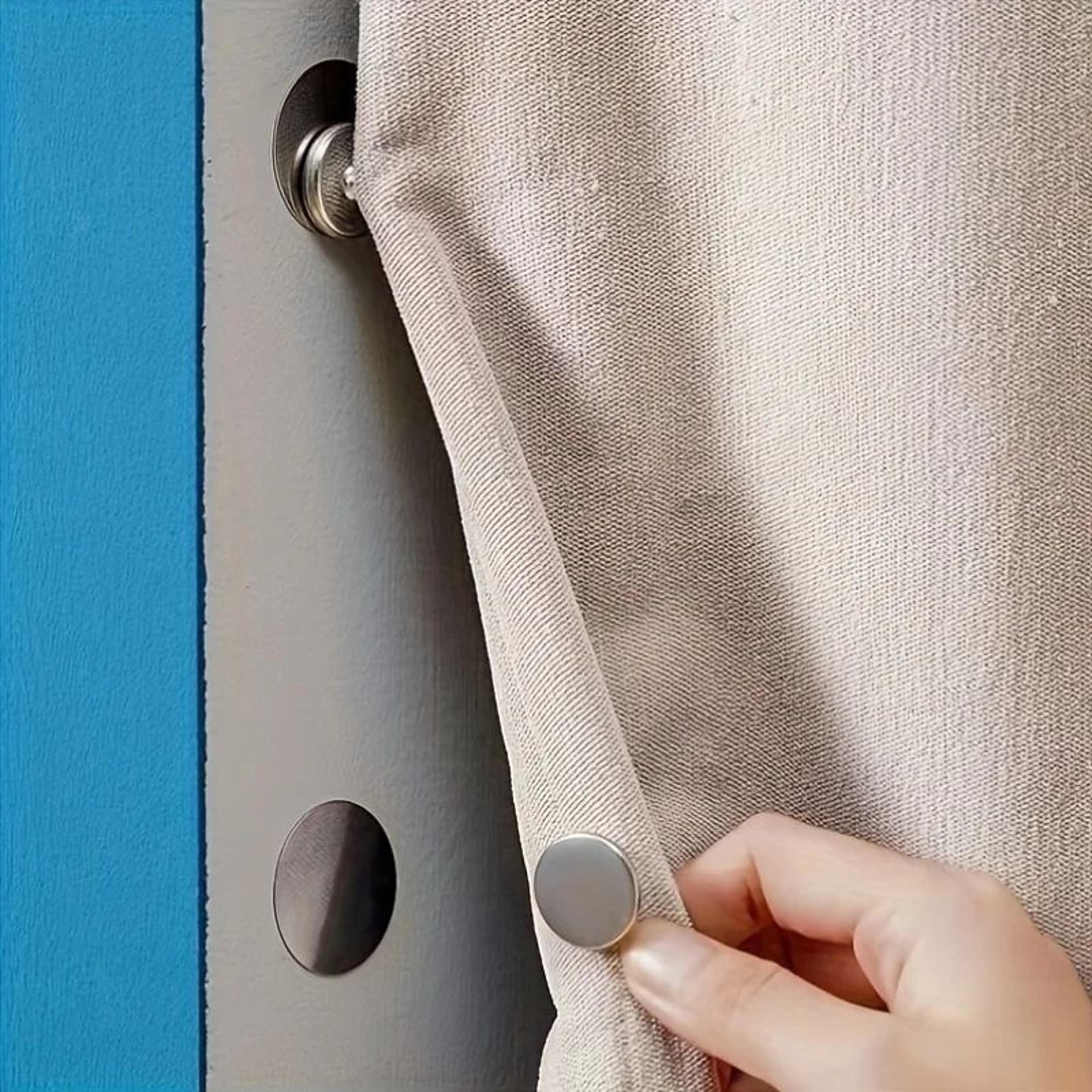 modern magnetic curtain tieback hooks – no drill metal magnetic holders for stylish windows