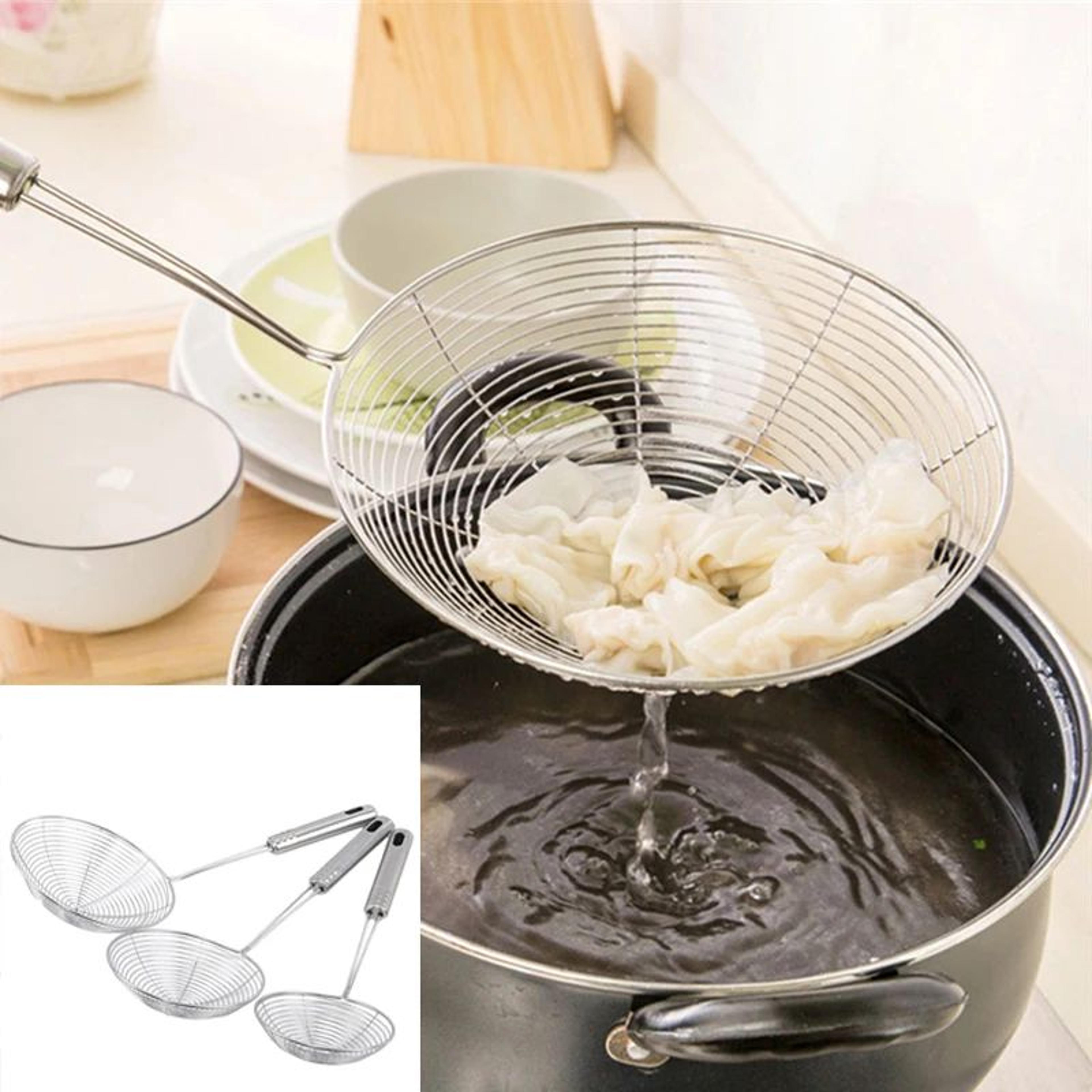 Premium Stainless Steel Skimmer Spoon With Fine Mesh Oil Strainer 1