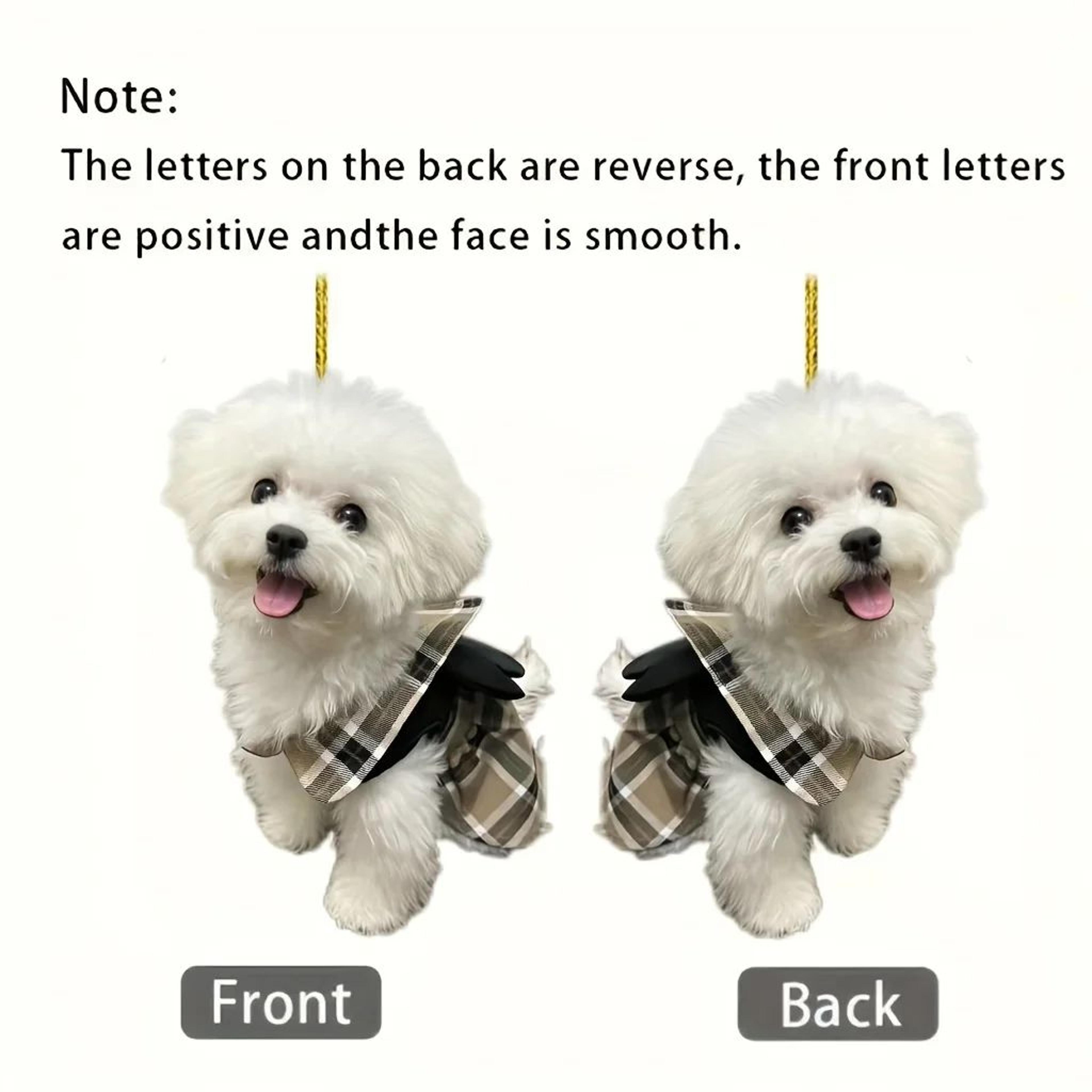 Cute Puppy Car Charm Acrylic Pendant  Kawaii Dog Rearview Mirror Accessory  Bag Keychain 4