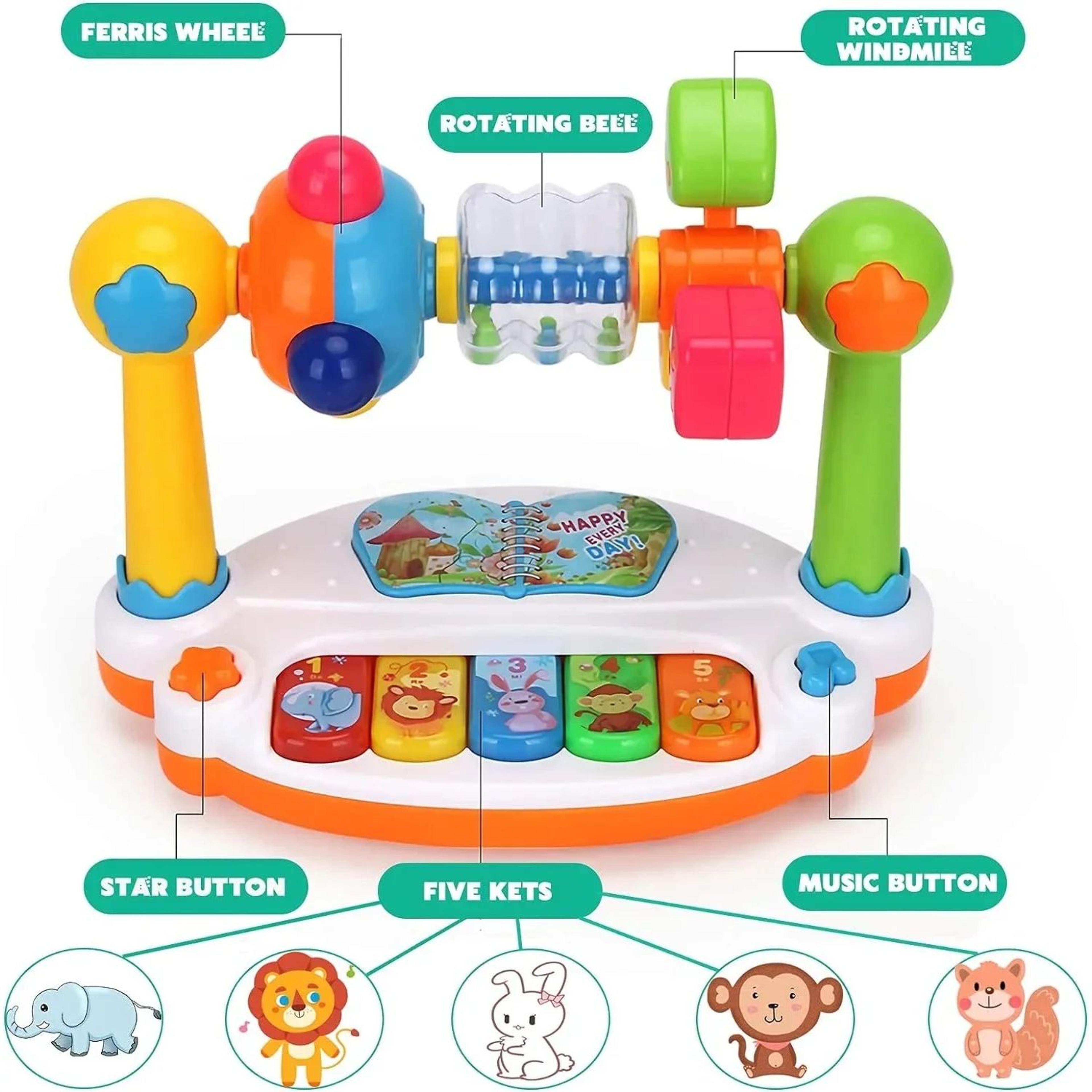 Rotating LightUp Baby Piano Toy  Interactive Musical Learning Keyboard For Toddlers 4