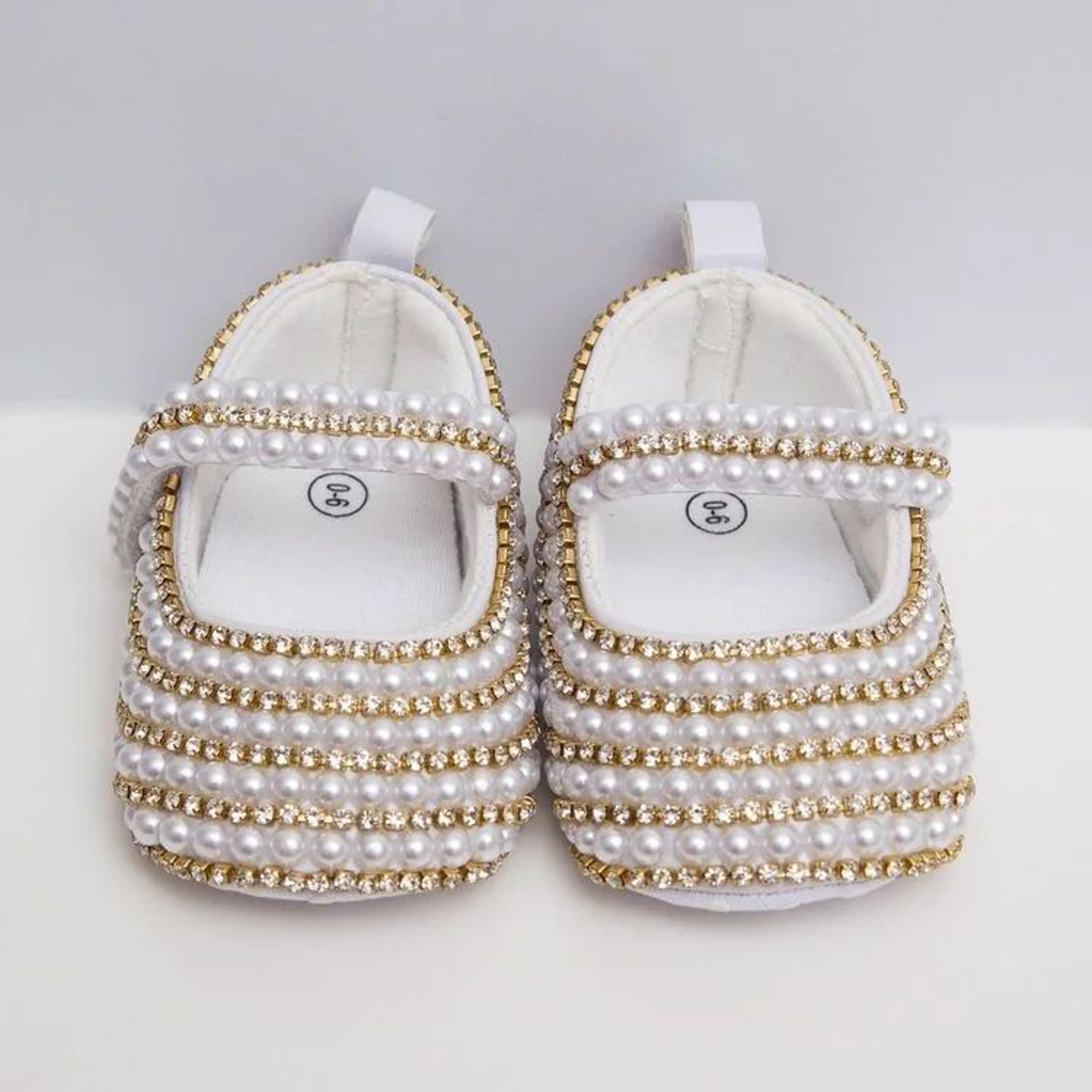Elegant Pearl Christening Baby Shoes For Newborns 03 Months 13