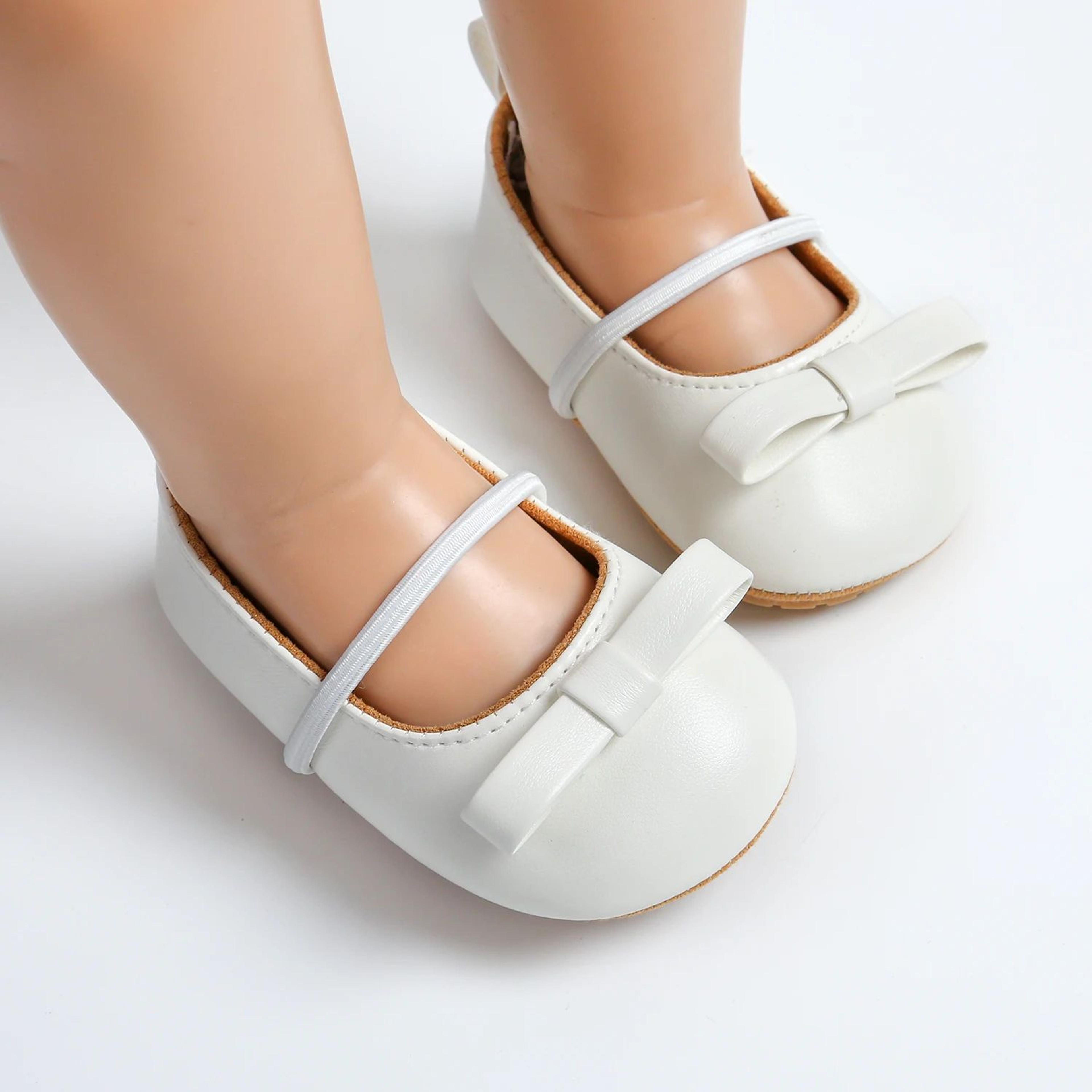 Elegant Baby Girl Mary Jane Shoes With Bow  Soft Infant First Walker Flats 8