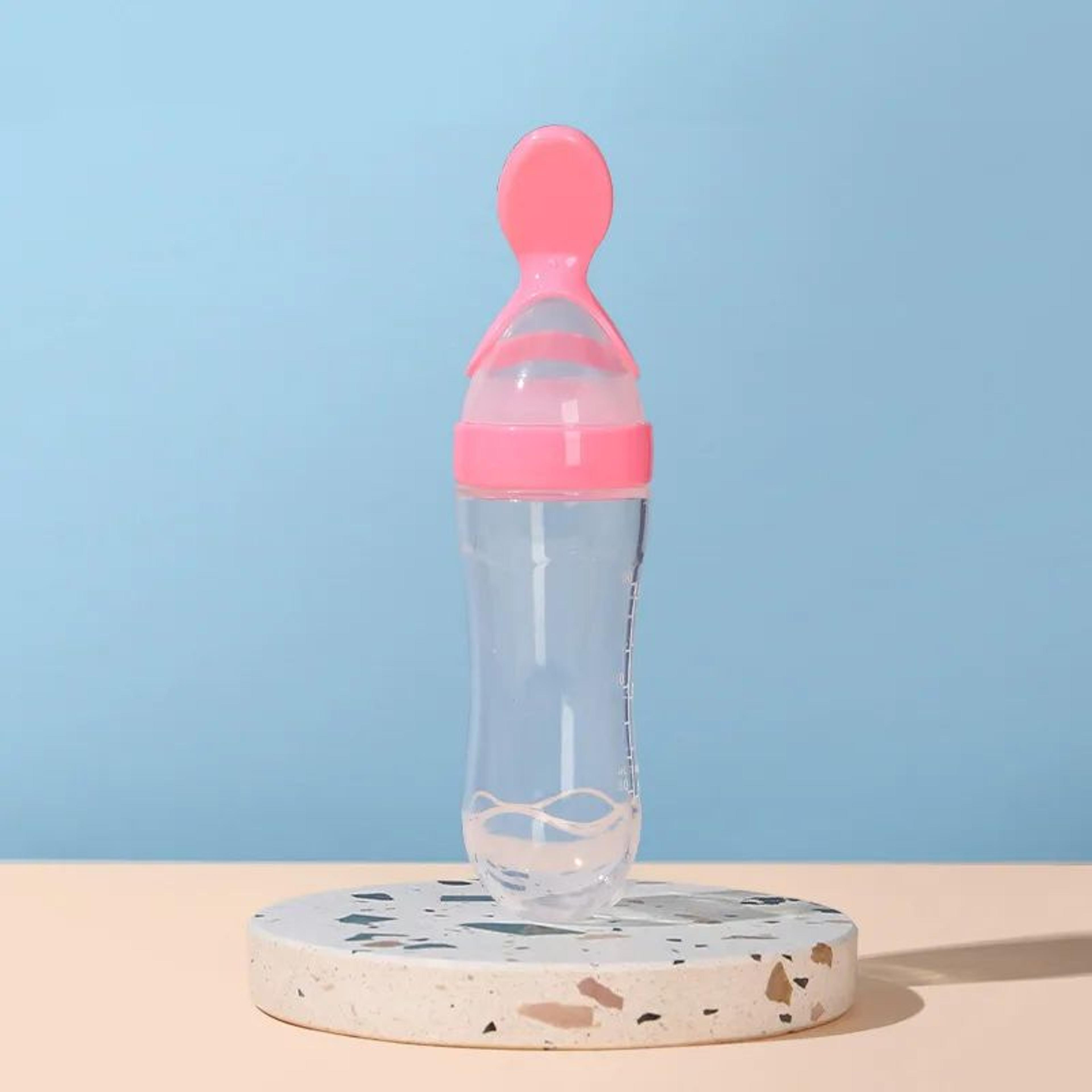 Silicone Baby Feeding Bottle With Squeeze Spoon Dispenser 8