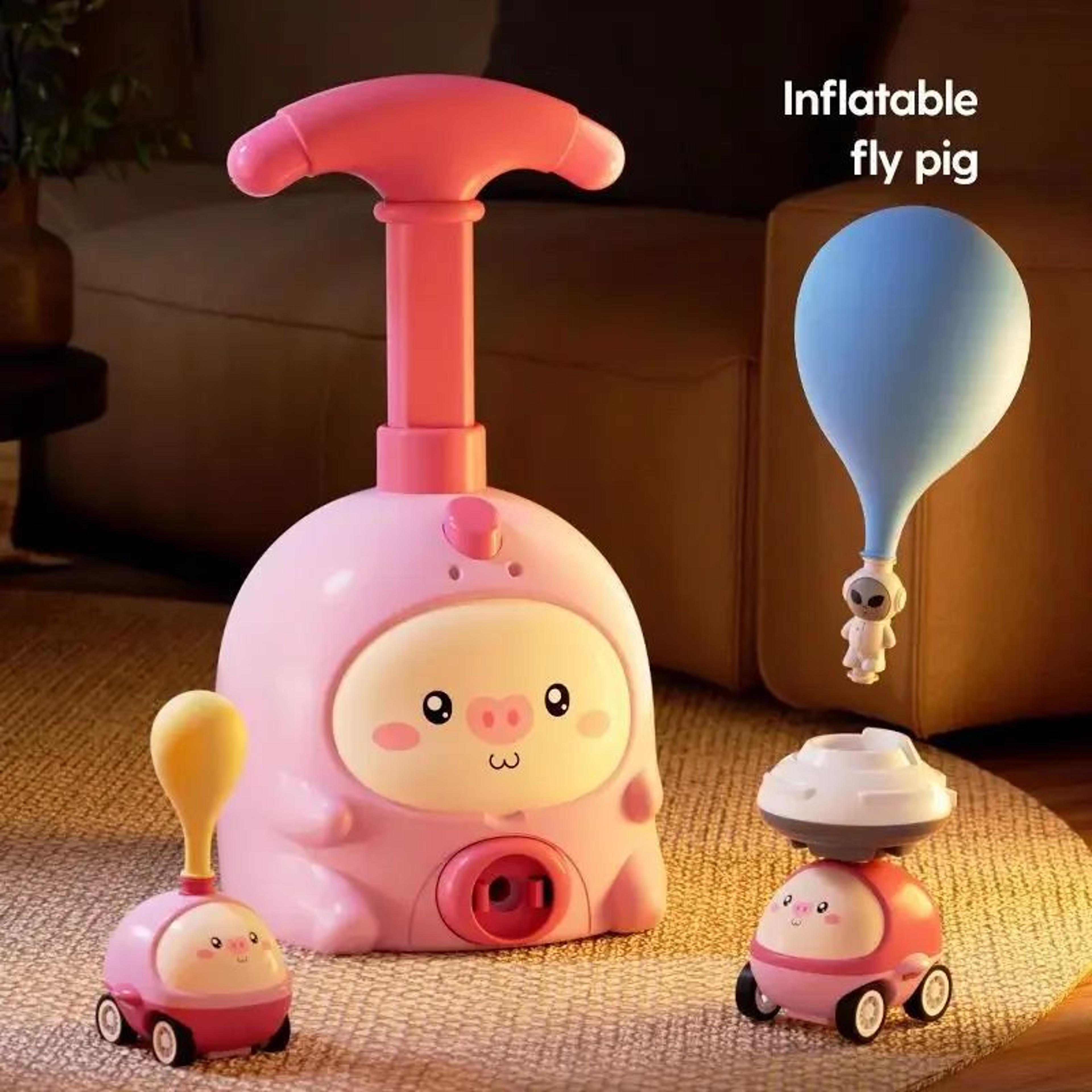 Rocket Balloon Launcher Toy STEM Air Powered Car Set For Kids 2