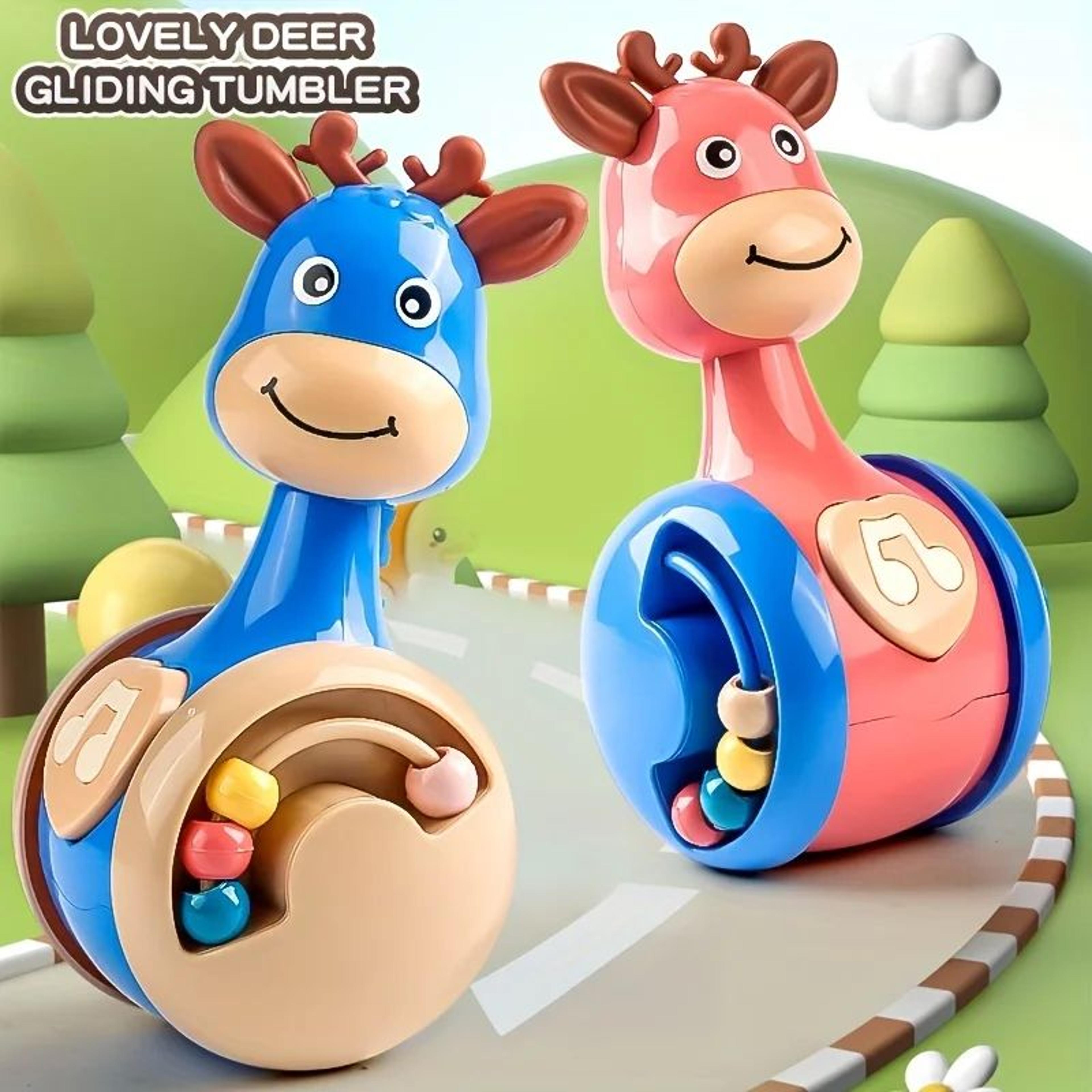 baby wobble toy roly poly tumbler – early learning balance toy for infants