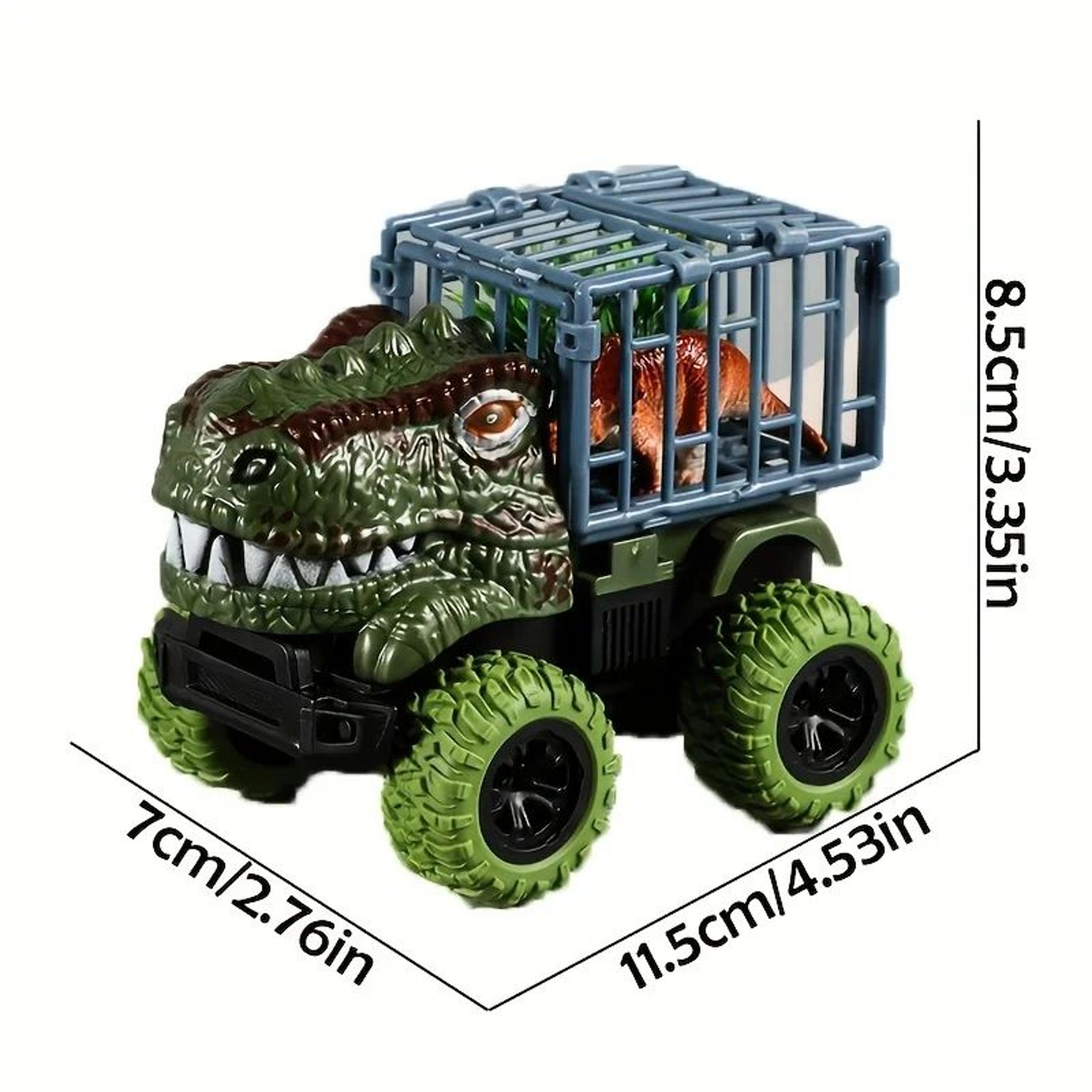 Pull Back Dinosaur Truck Toy With Dino Figures  Interactive Dino Transport Truck Toy For Kids 1