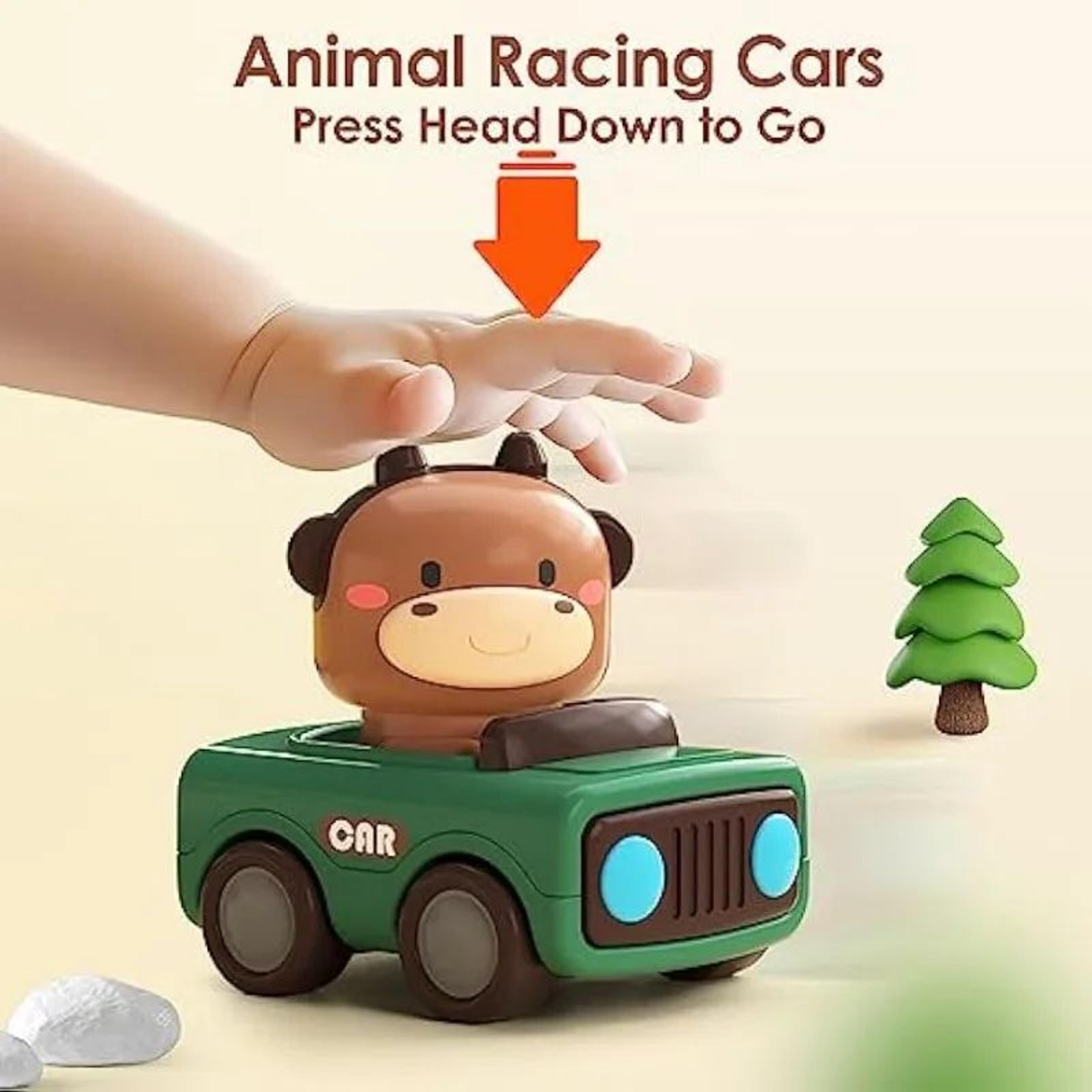 Press  Go Animal Racing Cars  Toddler Push Car Toy Set For Babies 13 2