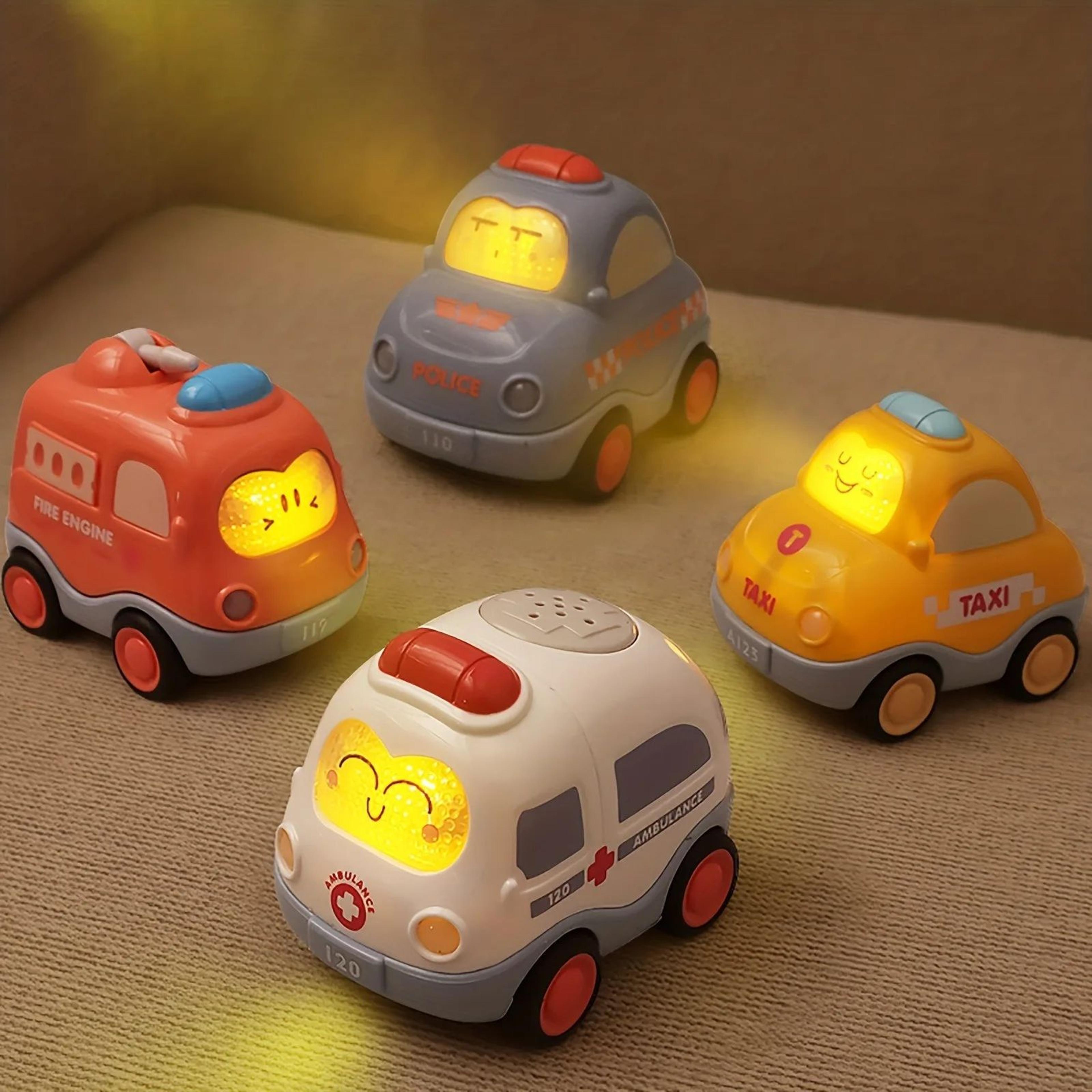 Pull Back Emergency Vehicle Toy Set With Lights  Sound For Toddlers 2