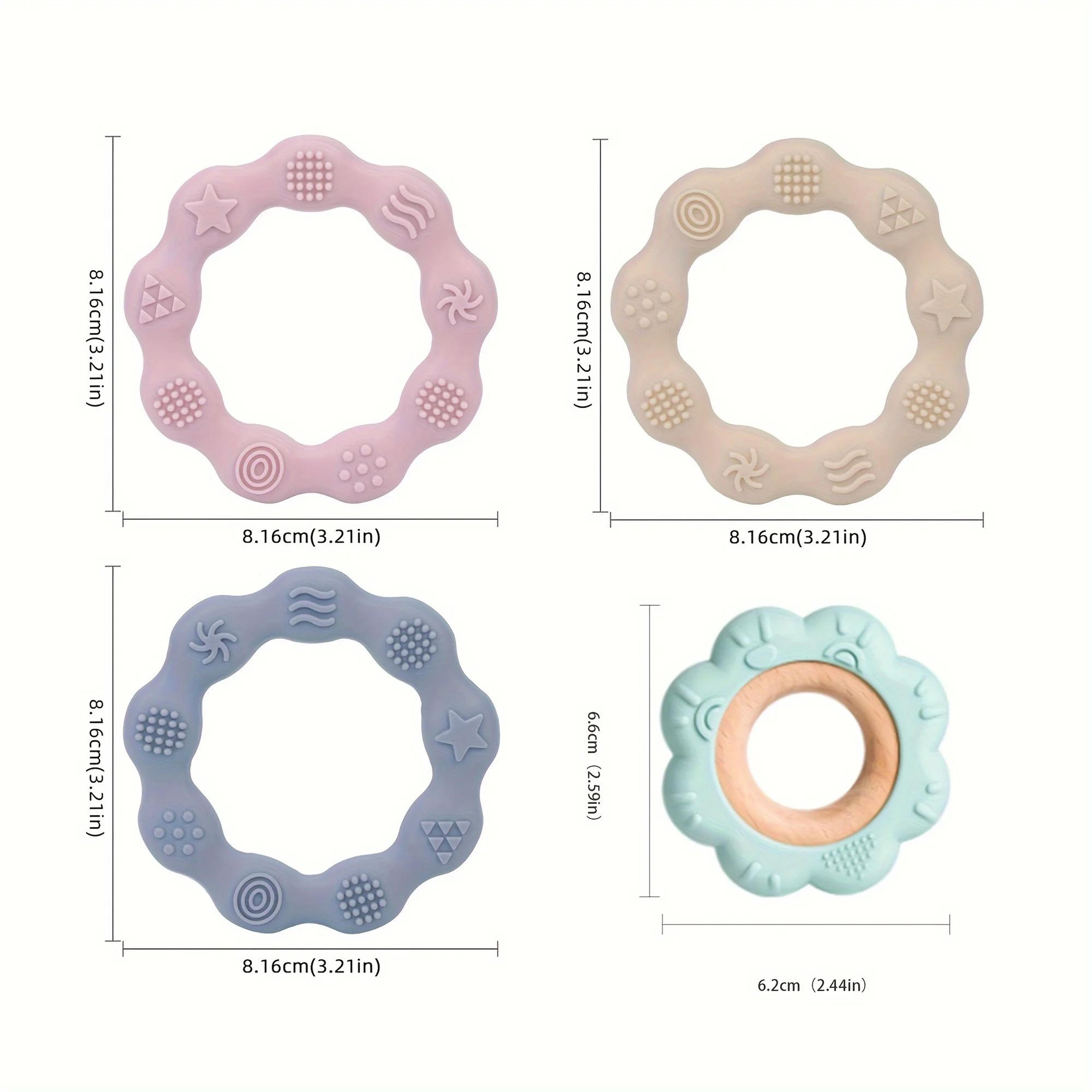 ComfortGrip Baby Teething Ring  BPAFree Silicone Teether For Babies  Newborn Relief 5